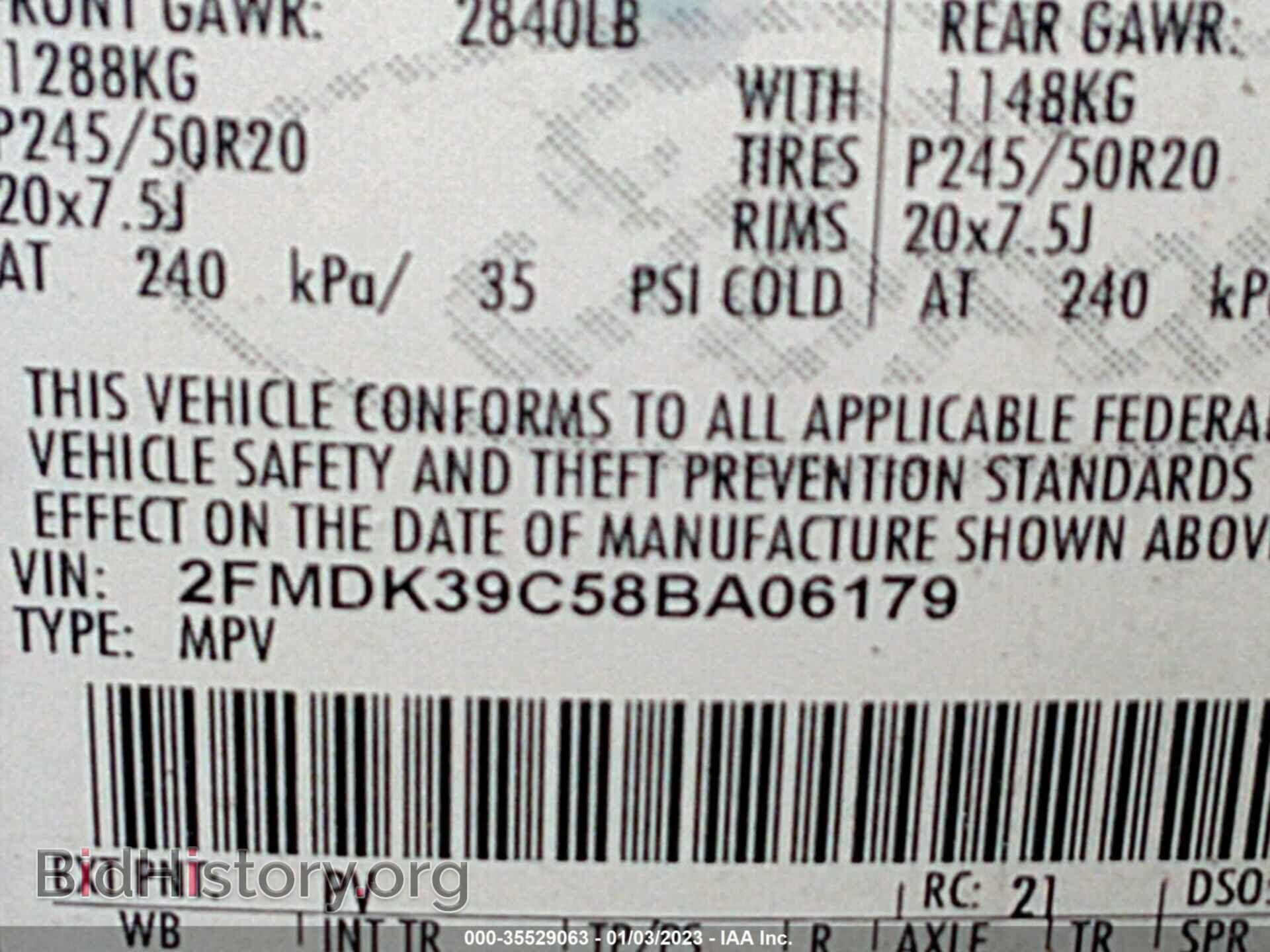 2008 FORD EDGE - VIN: 2FMDK39C58BA06179 - Фото 9