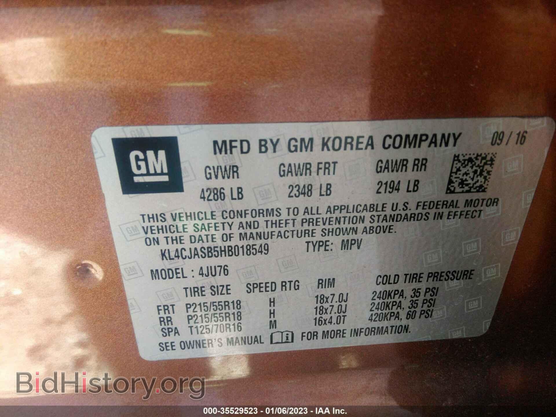 2017 BUICK ENCORE - VIN: KL4CJASB5HB018549 - Photo 9