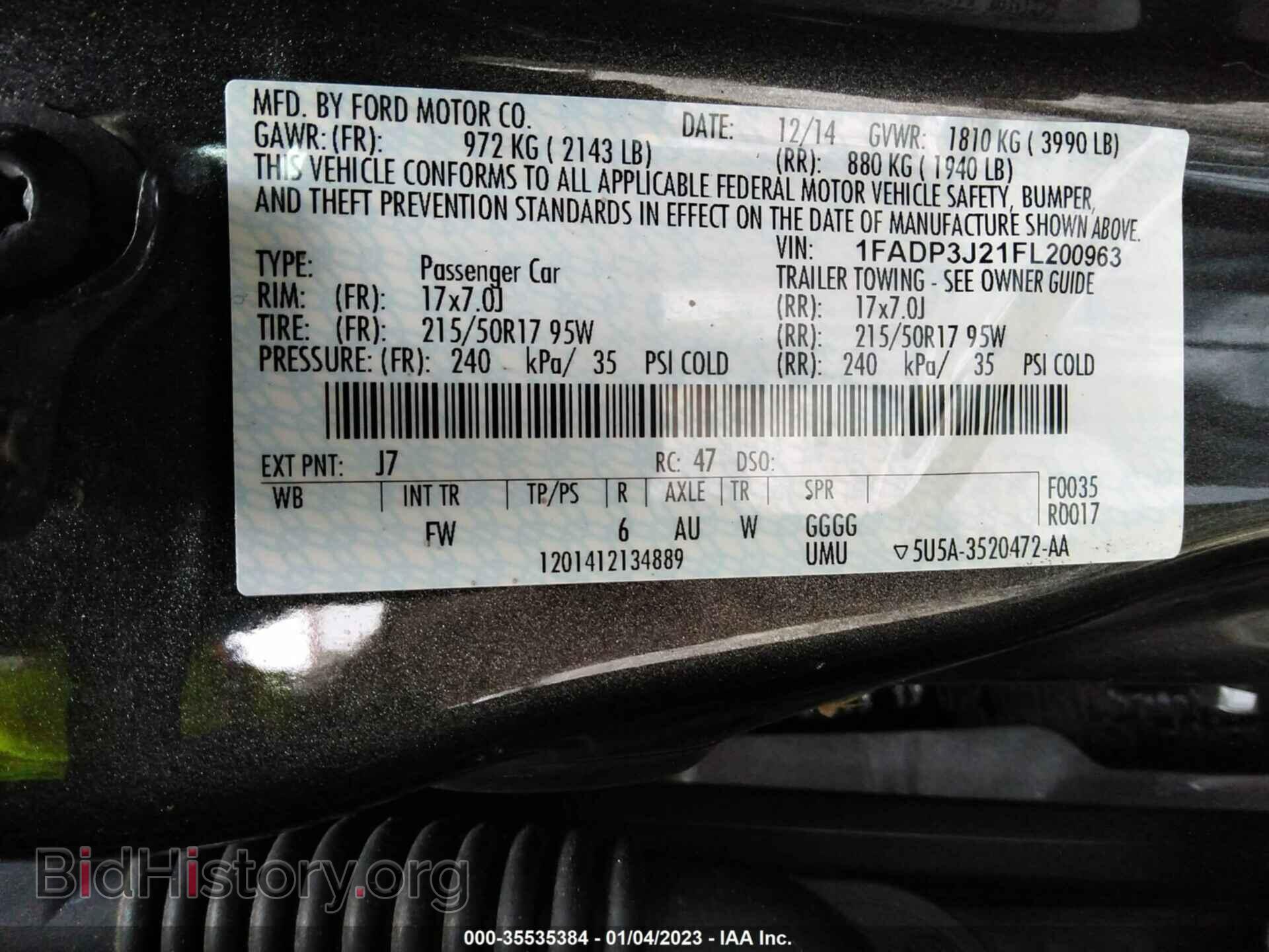 2015 FORD FOCUS - VIN: 1FADP3J21FL200963 - Фото 9
