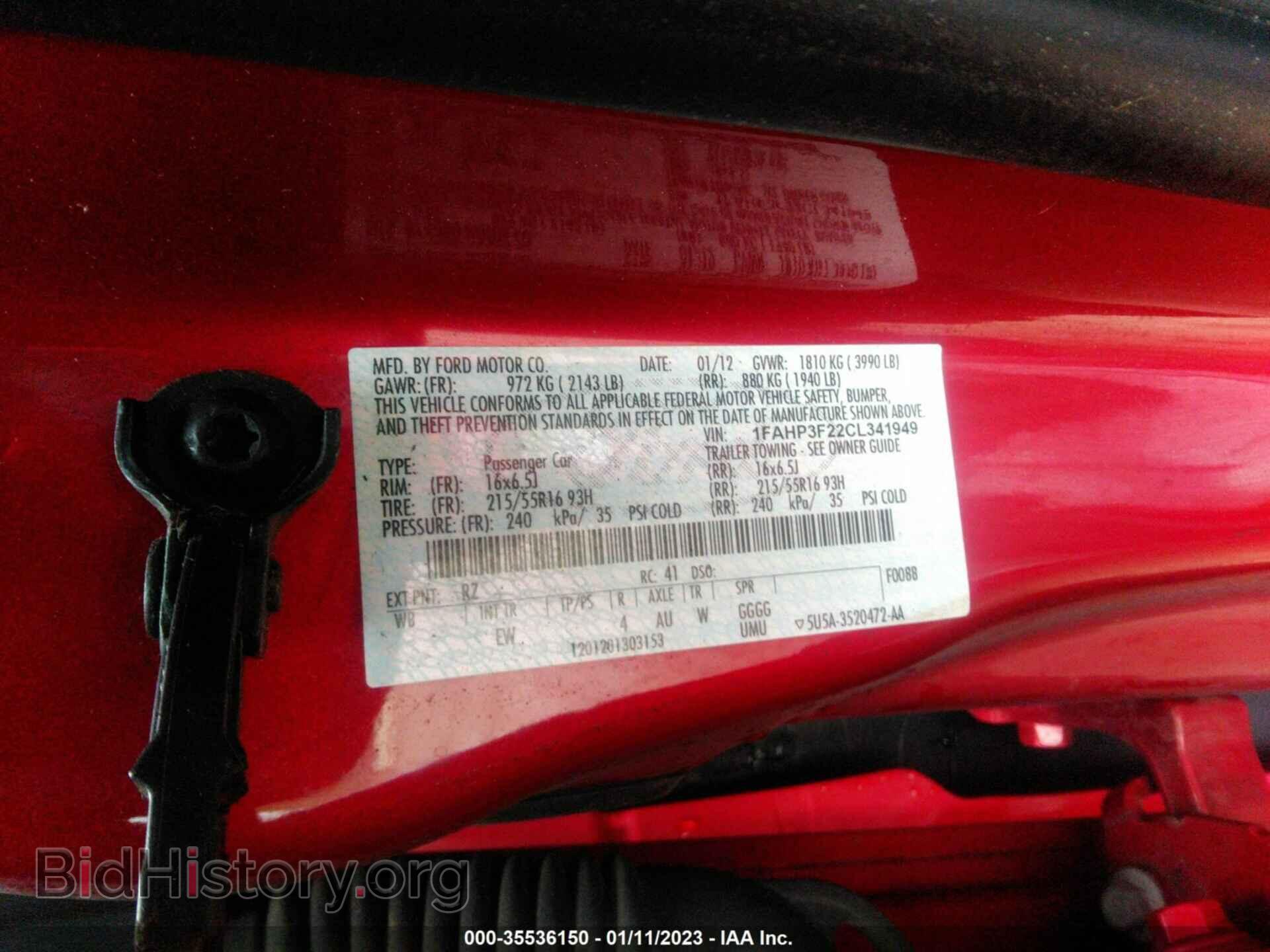 2012 FORD FOCUS - VIN: 1FAHP3F22CL341949 - Фото 9