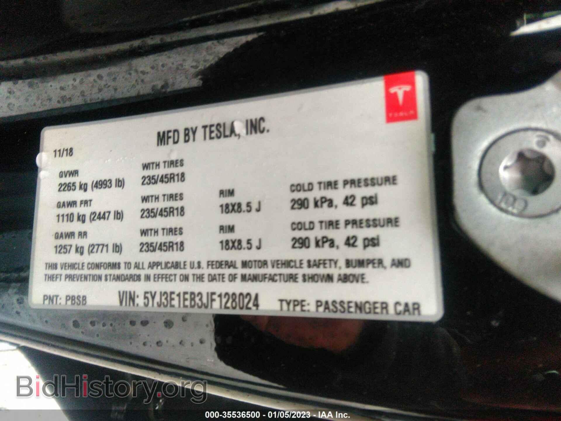 2018 TESLA MODEL 3 - VIN: 5YJ3E1EB3JF128024 - Photo 9