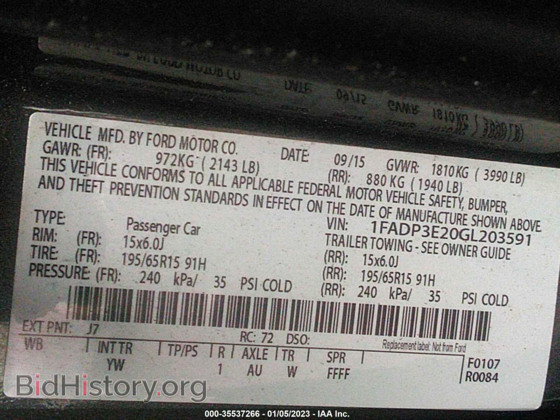 2016 FORD FOCUS - VIN: 1FADP3E20GL203591 - Photo 9