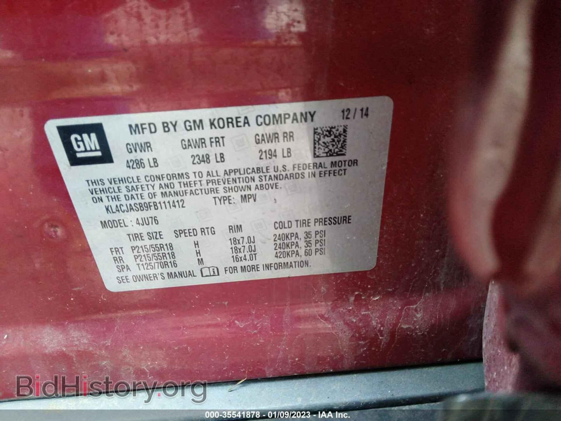 2015 BUICK ENCORE - VIN: KL4CJASB9FB111412 - Photo 9
