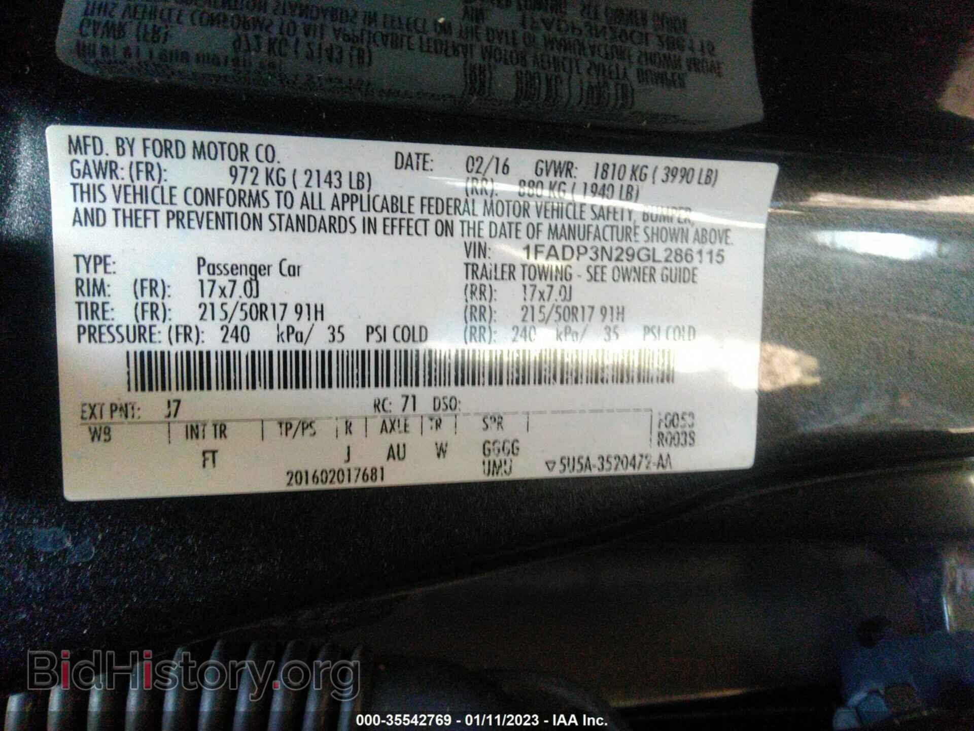2016 FORD FOCUS - VIN: 1FADP3N29GL286115 - Фото 9