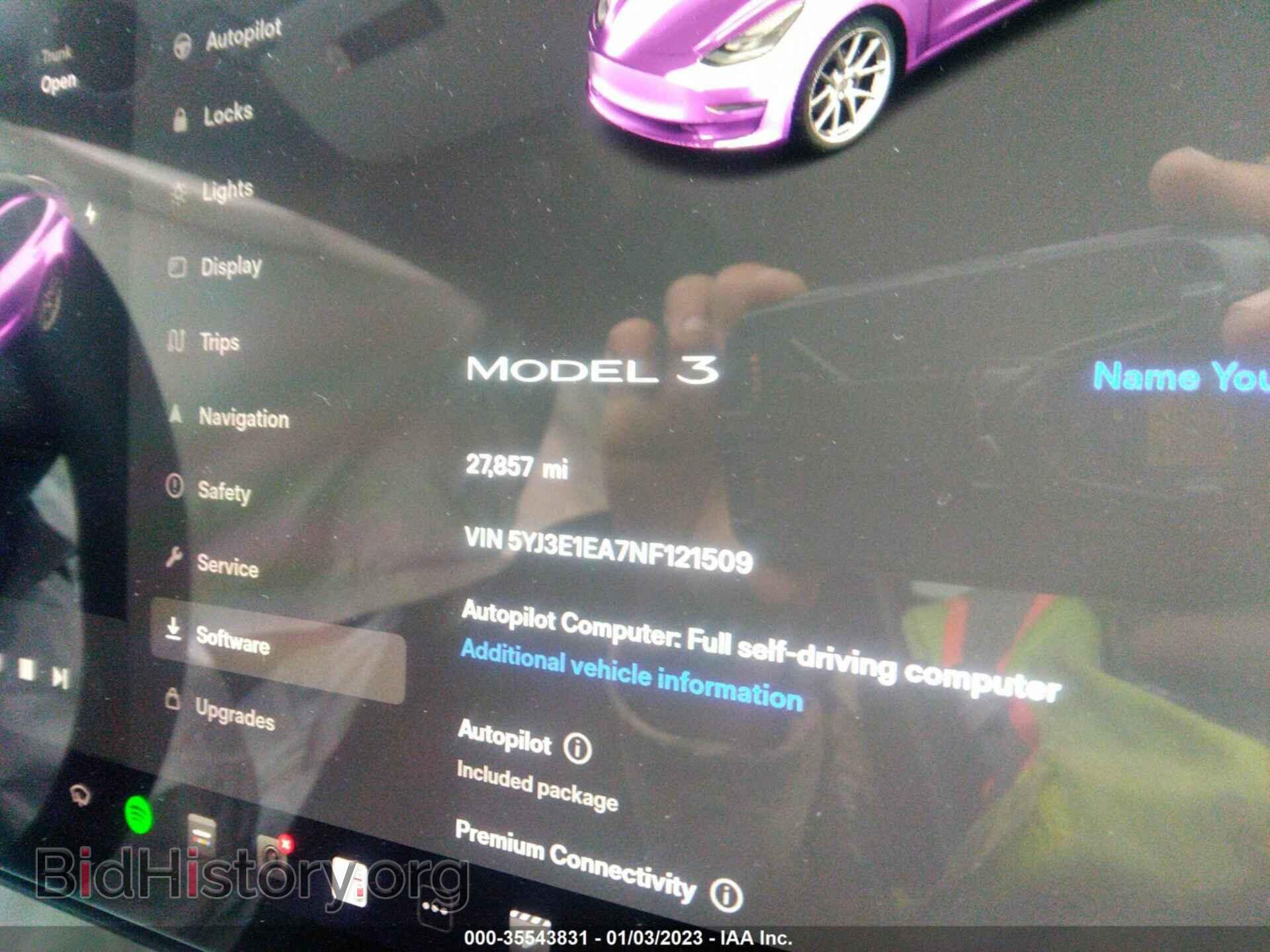2022 TESLA MODEL 3 - VIN: 5YJ3E1EA7NF121509 - Фото 7