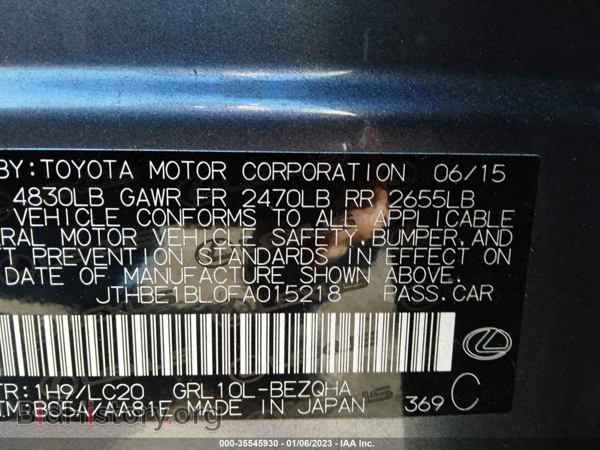 2015 LEXUS GS 350 - VIN: JTHBE1BL0FA015218 - Фото 9