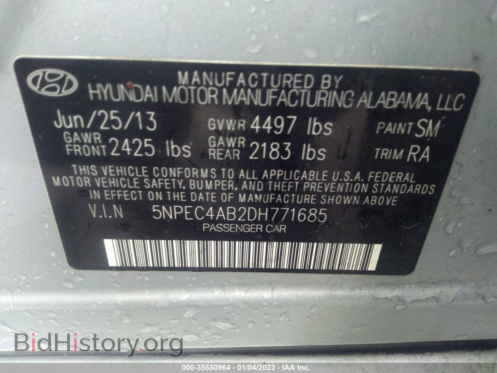 2013 HYUNDAI SONATA - VIN: 5NPEC4AB2DH771685 - Фото 9