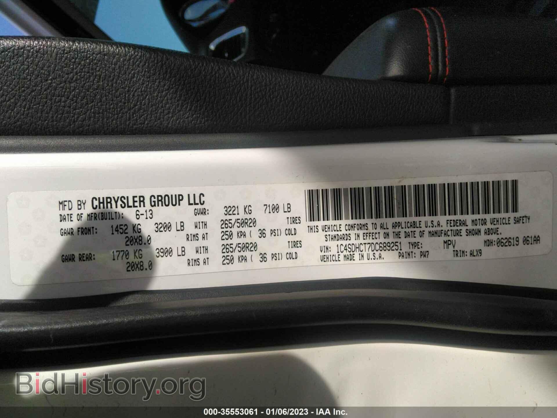 2013 DODGE DURANGO - VIN: 1C4SDHCT7DC689251 - Фото 9