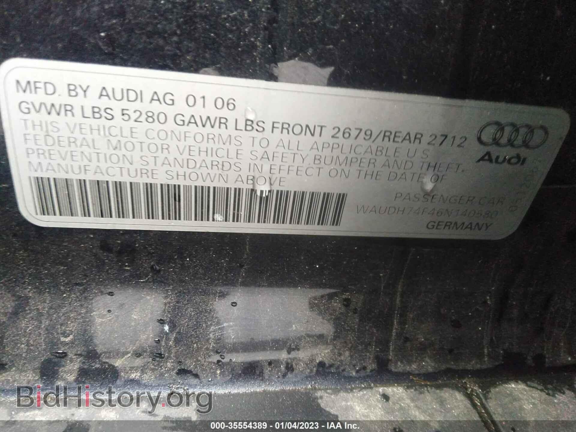 2006 AUDI A6 - VIN: WAUDH74F46N140580 - Фото 9