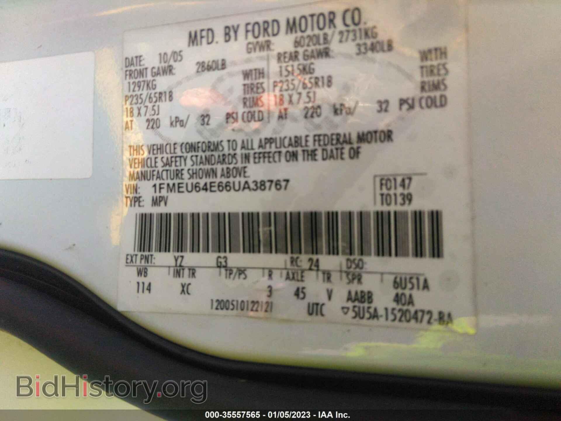2006 FORD EXPLORER - VIN: 1FMEU64E66UA38767 - Фото 9