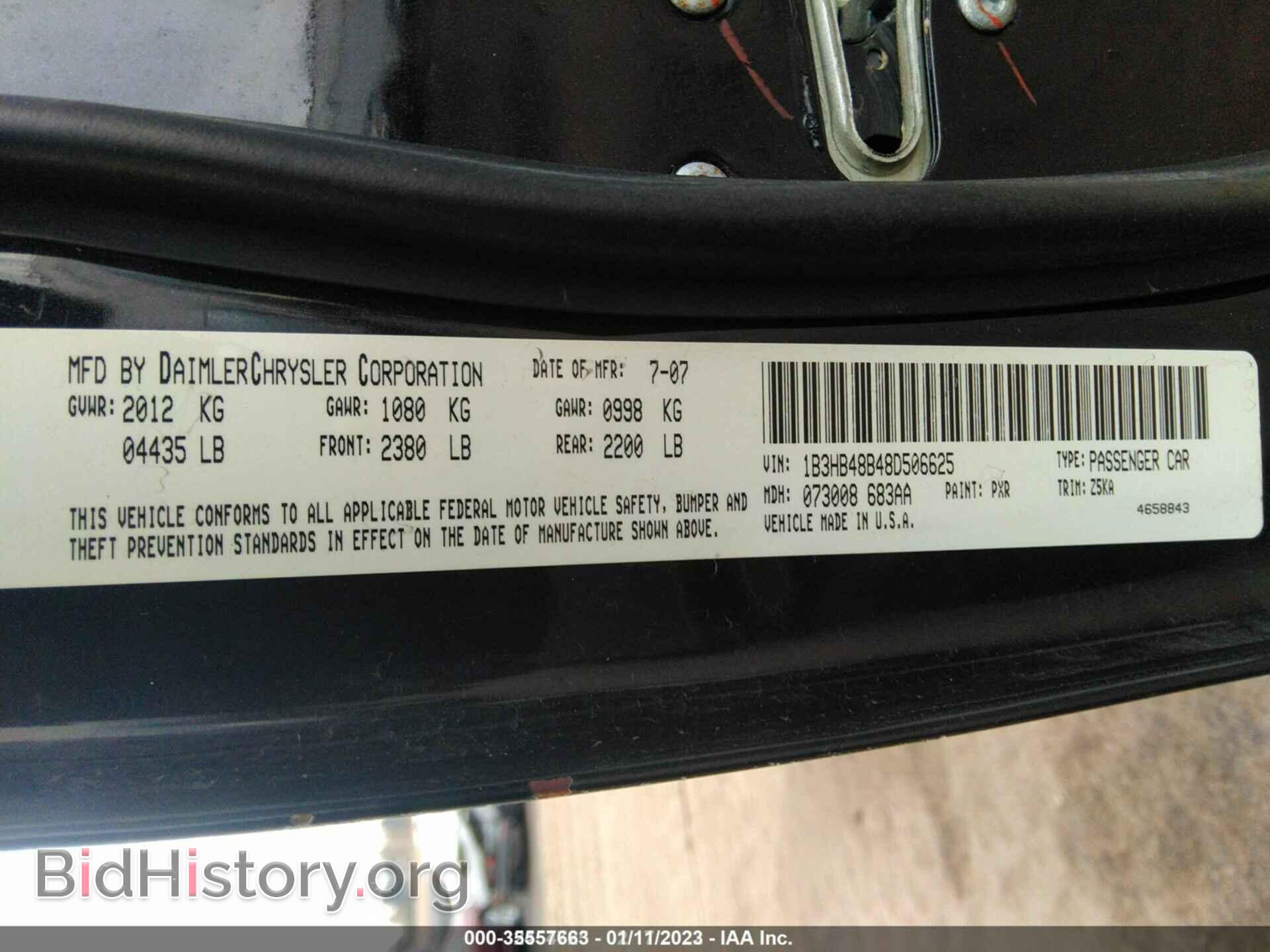 2008 DODGE CALIBER - VIN: 1B3HB48B48D506625 - Photo 9