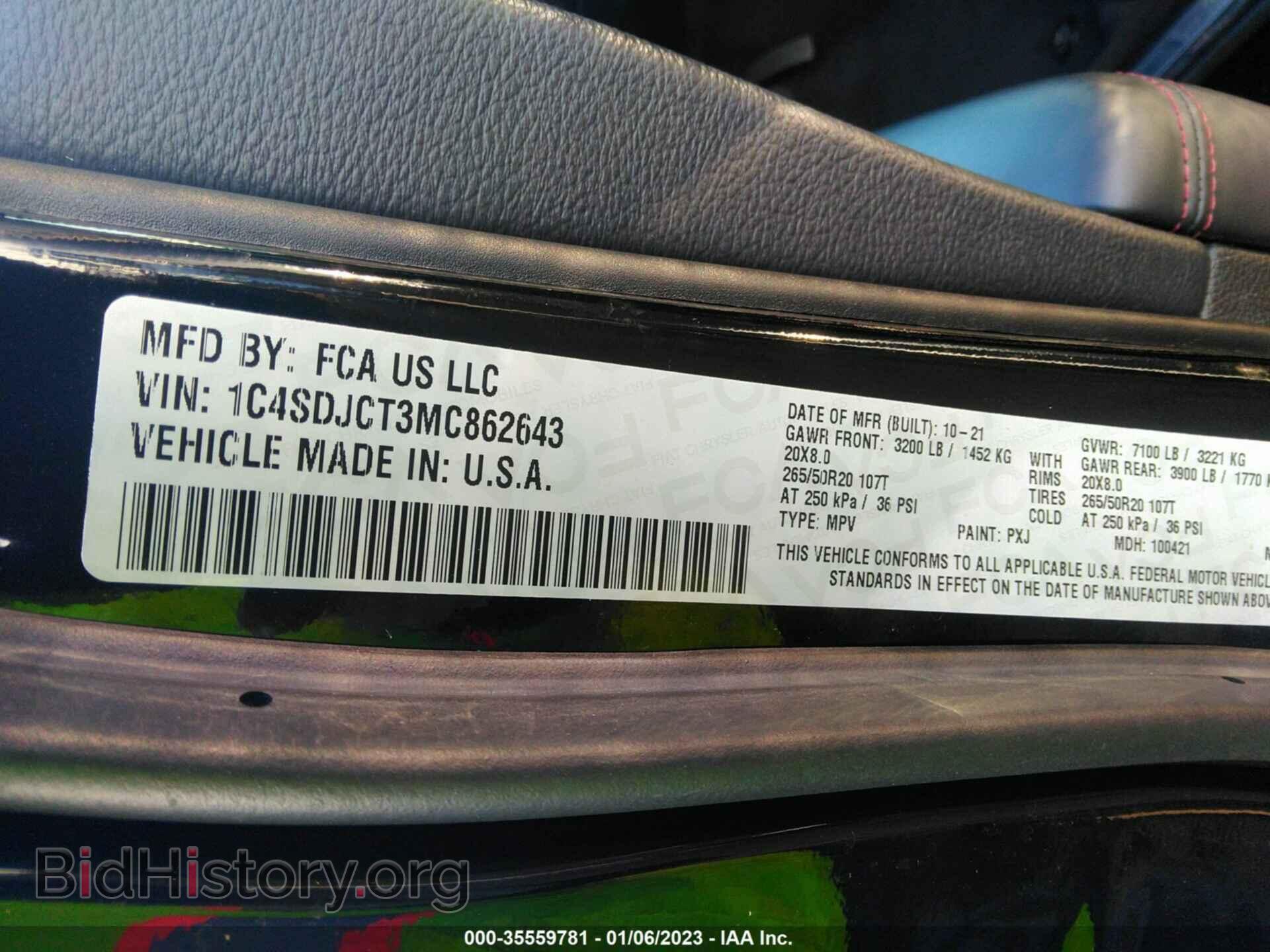 2021 DODGE DURANGO - VIN: 1C4SDJCT3MC862643 - Photo 9