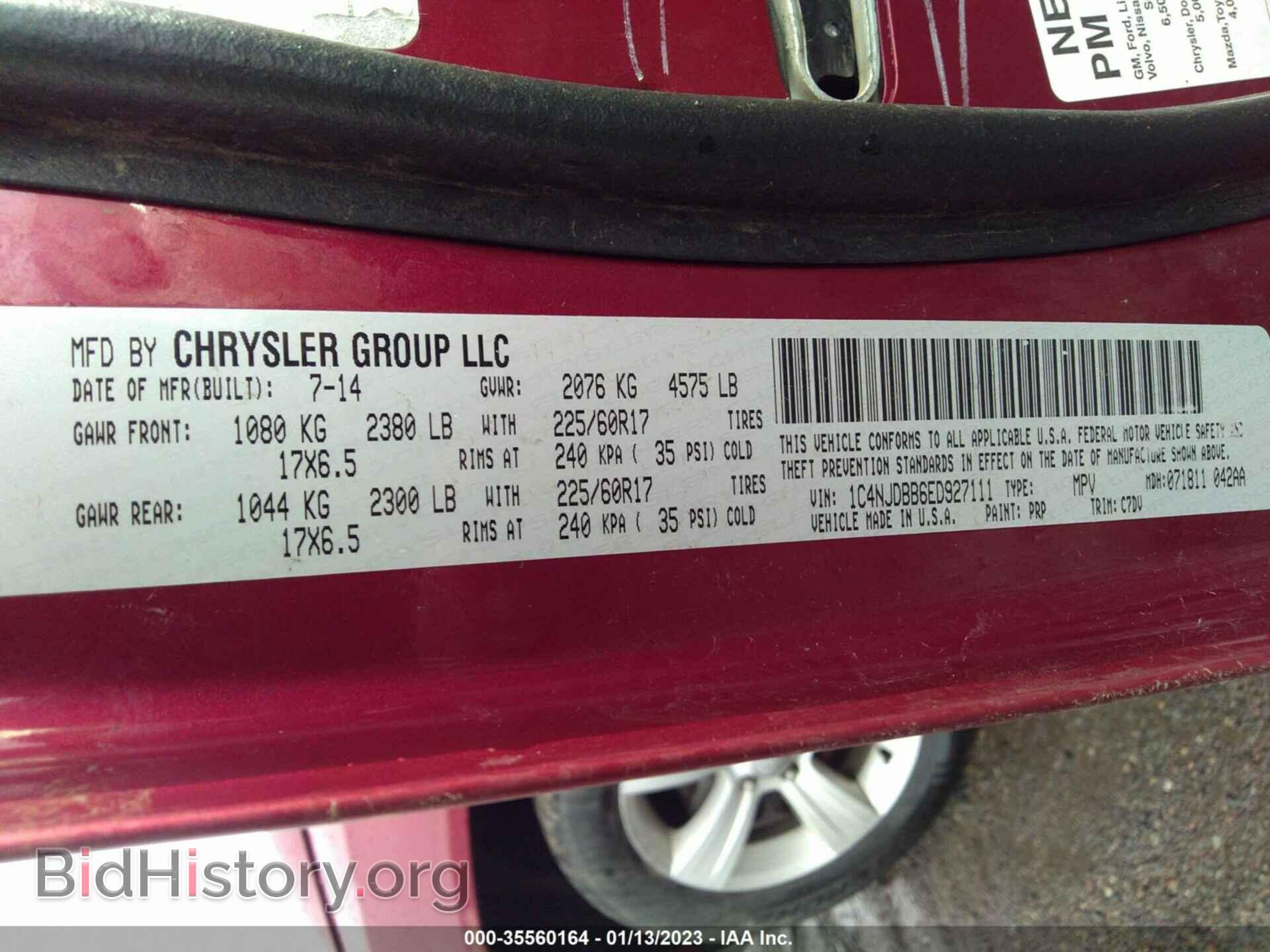 2014 JEEP COMPASS - VIN: 1C4NJDBB6ED927111 - Photo 9