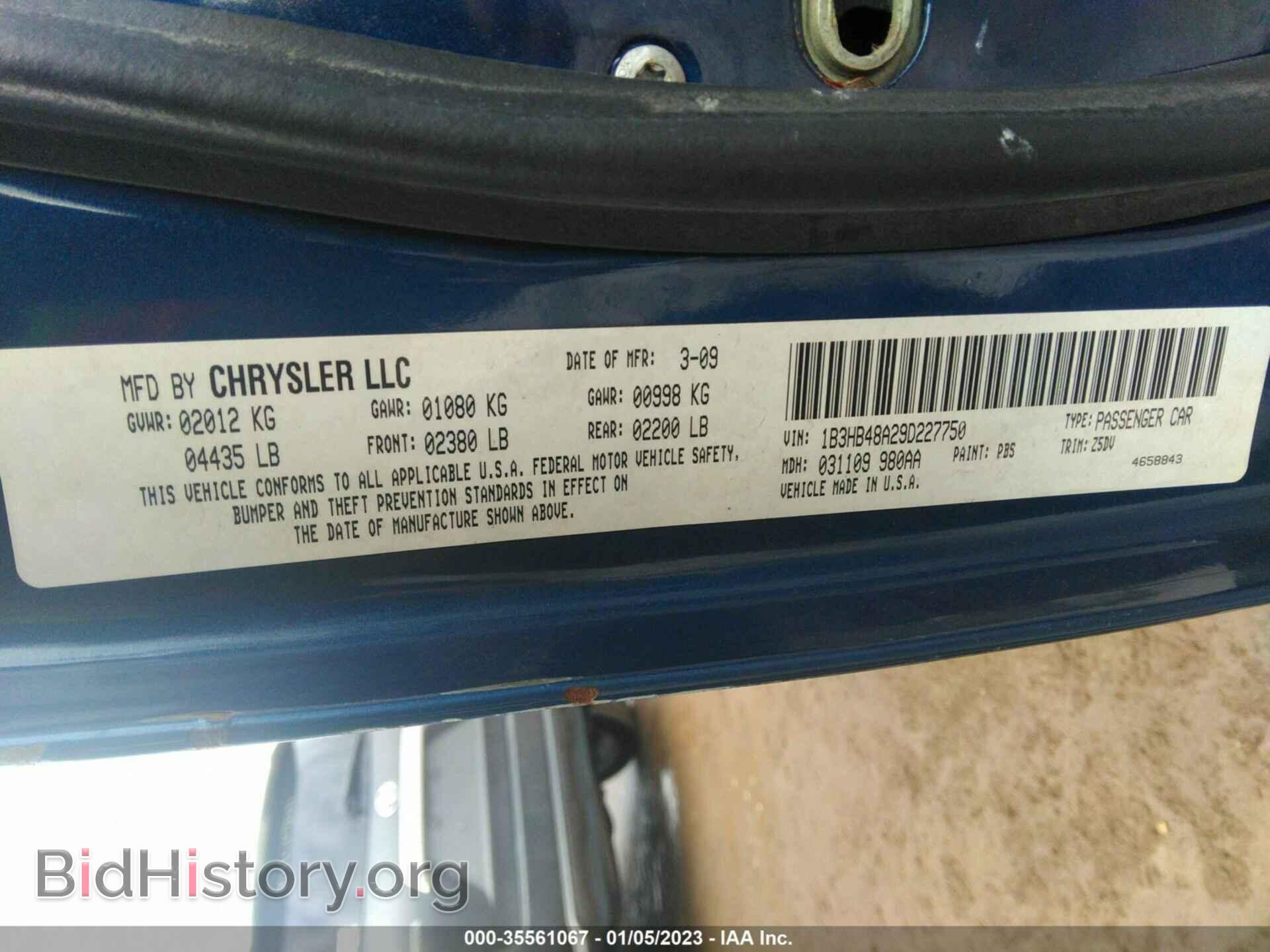 2009 DODGE CALIBER - VIN: 1B3HB48A29D227750 - Фото 9