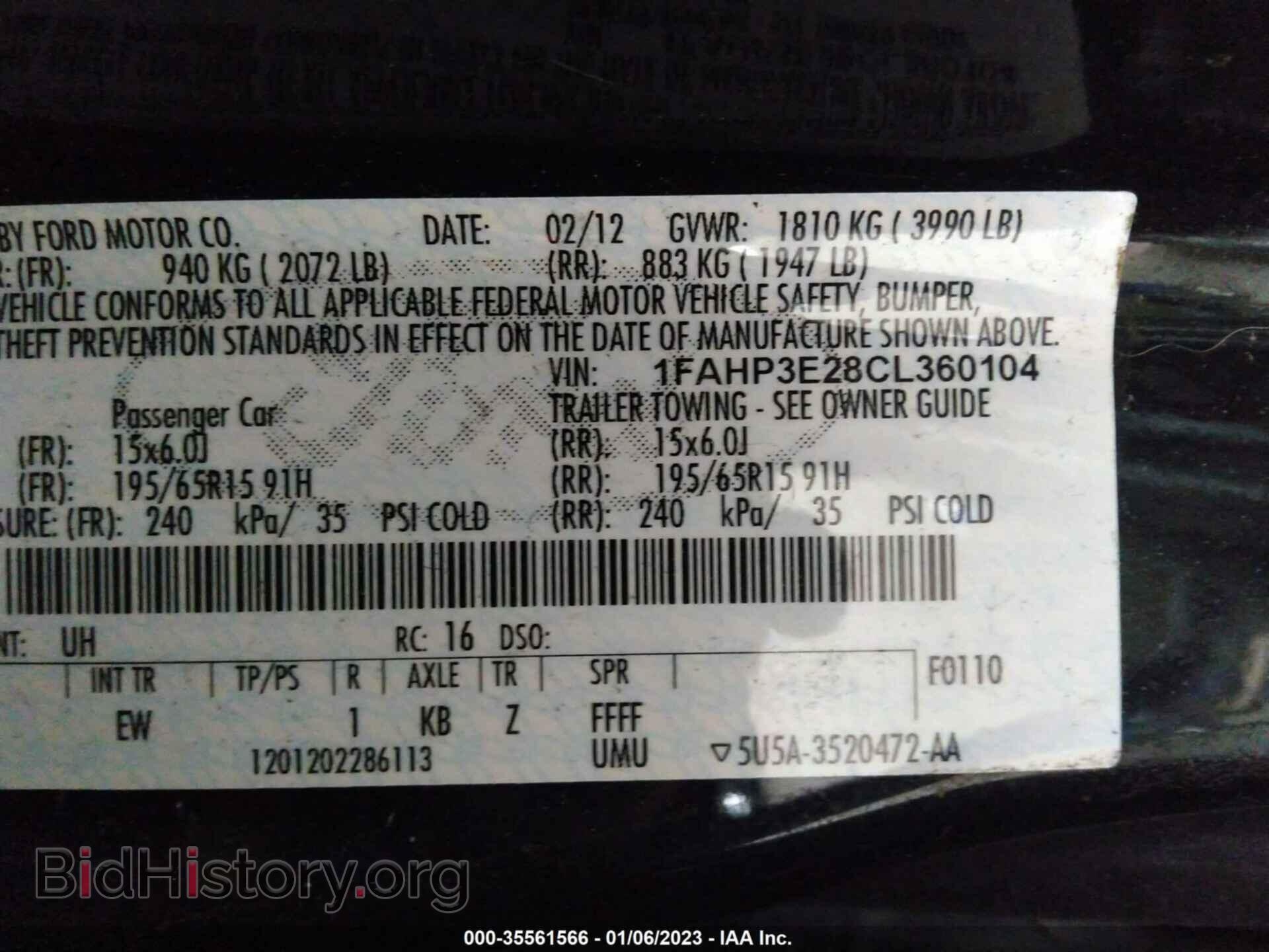 2012 FORD FOCUS - VIN: 1FAHP3E28CL360104 - Photo 9
