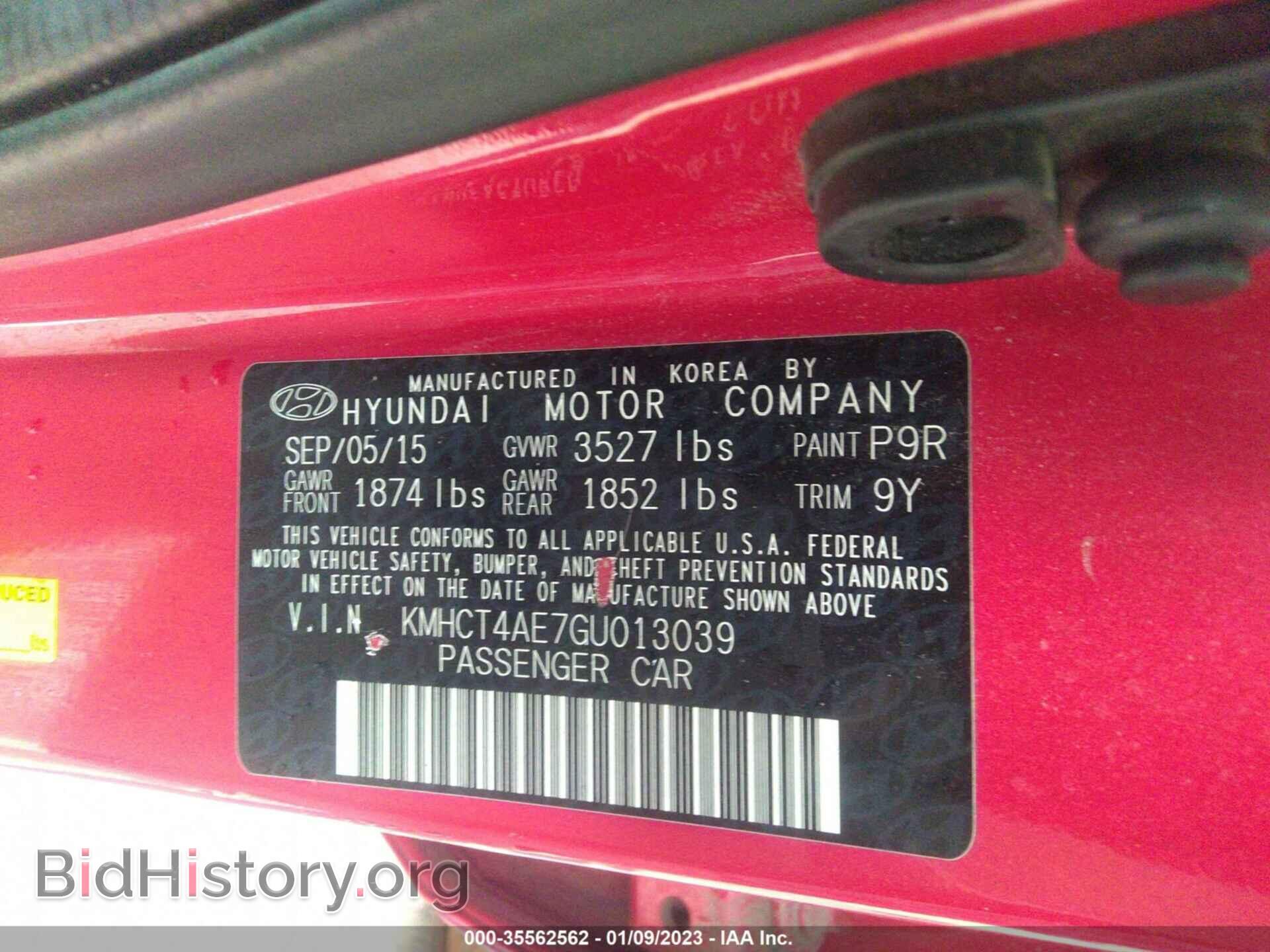 2016 HYUNDAI ACCENT - VIN: KMHCT4AE7GU013039 - Фото 9