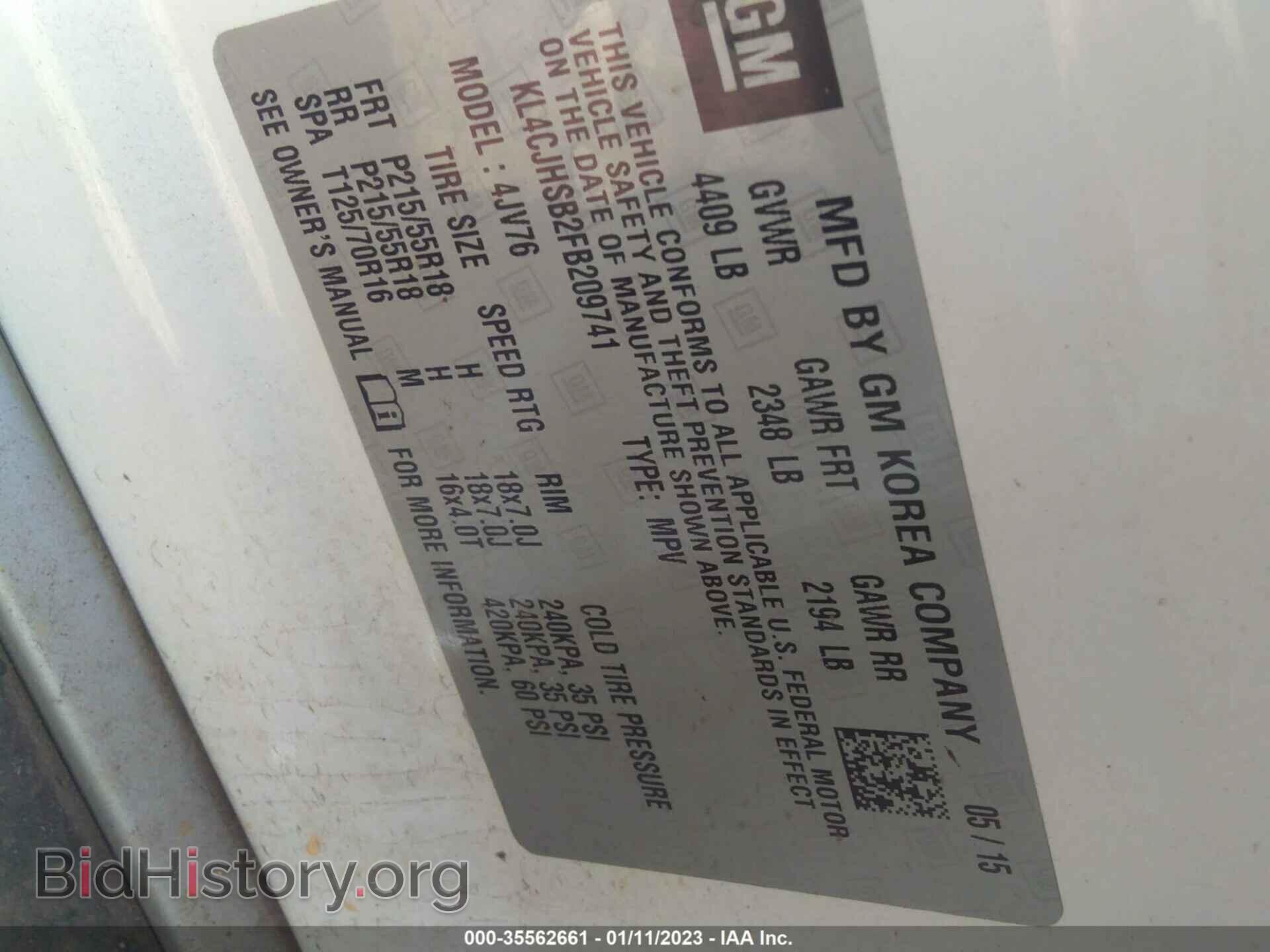 2015 BUICK ENCORE - VIN: KL4CJHSB2FB209741 - Фото 9