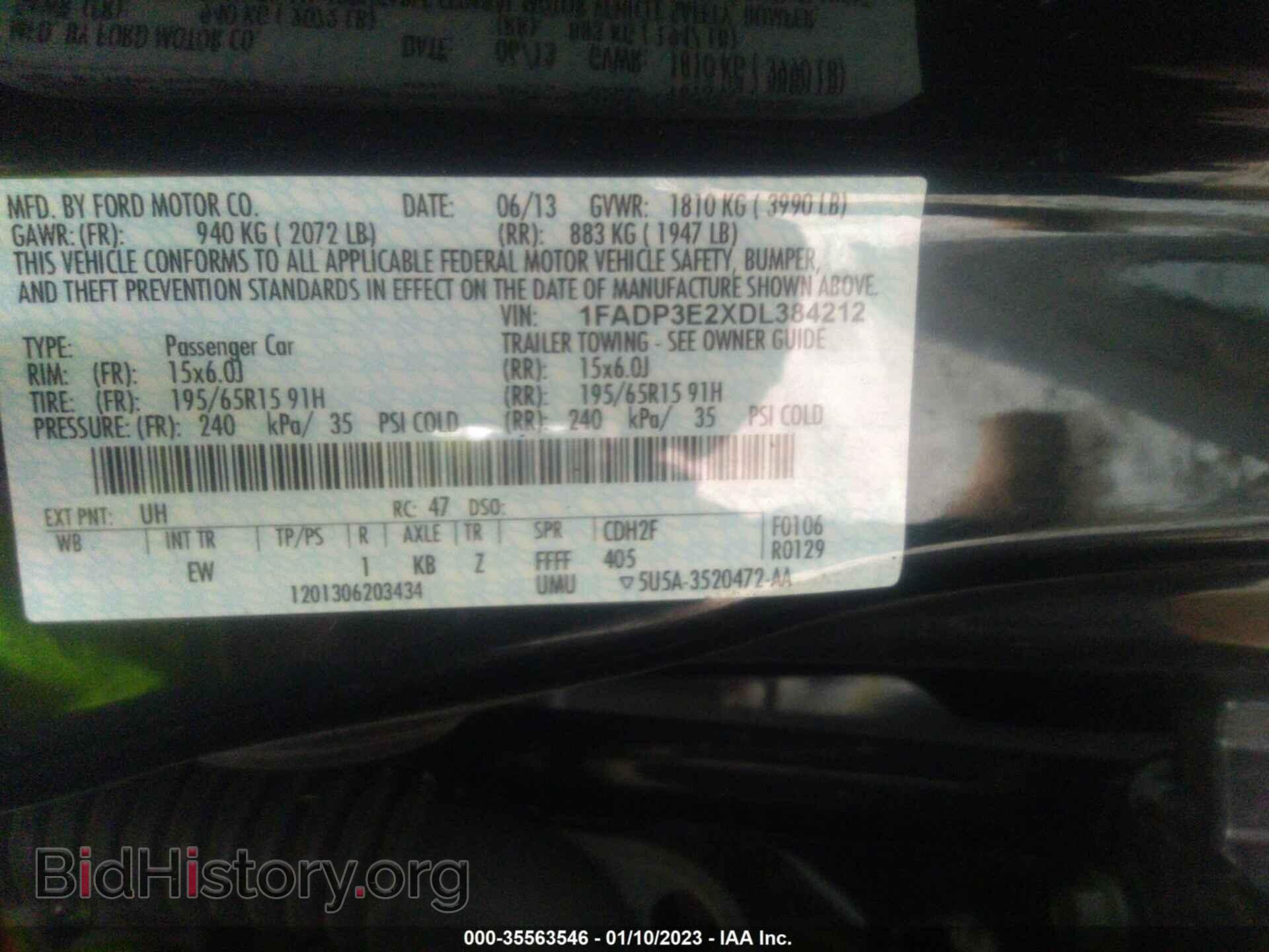 2013 FORD FOCUS - VIN: 1FADP3E2XDL384212 - Фото 9