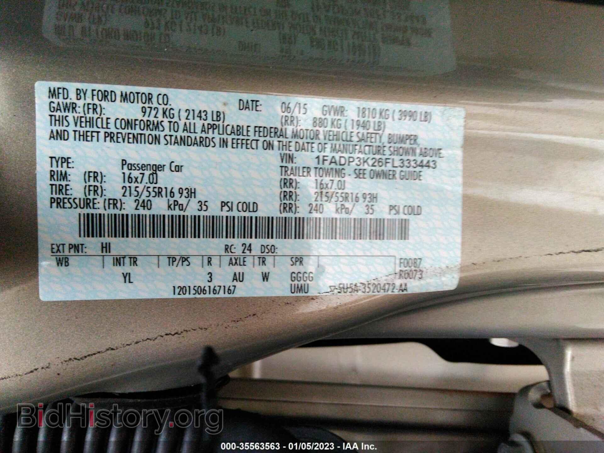 2015 FORD FOCUS - VIN: 1FADP3K26FL333443 - Фото 9