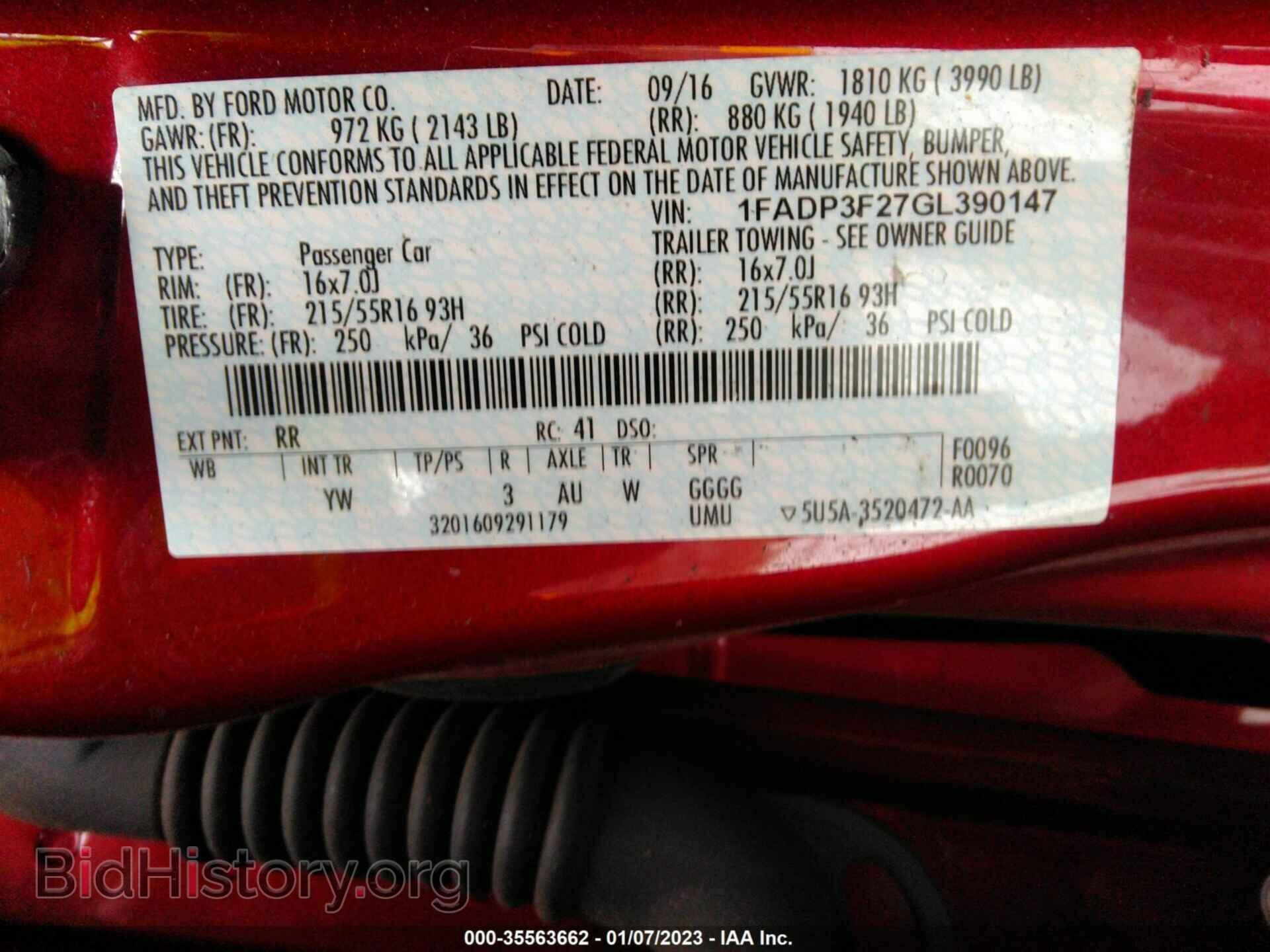 2016 FORD FOCUS - VIN: 1FADP3F27GL390147 - Фото 9
