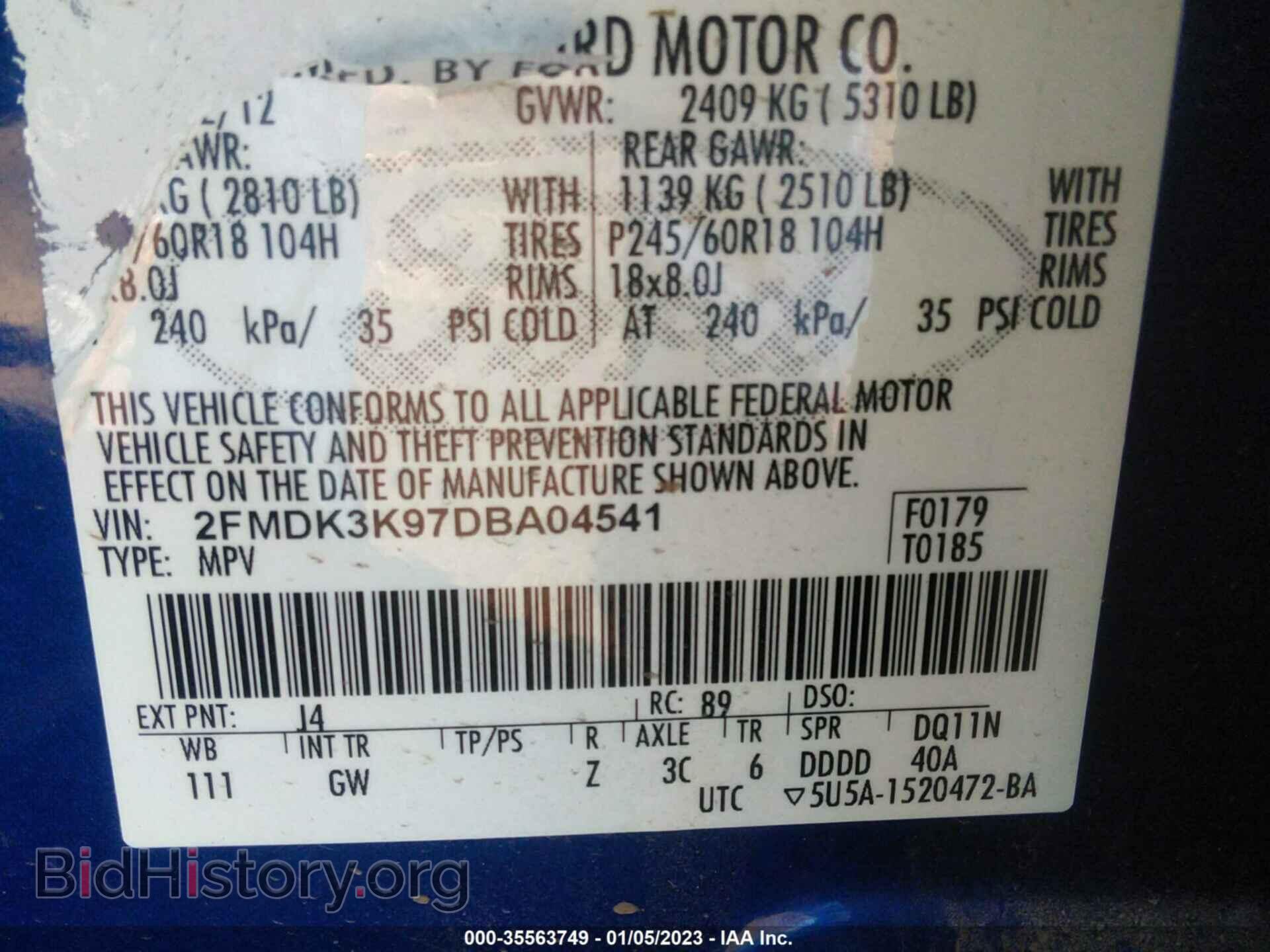 2013 FORD EDGE - VIN: 2FMDK3K97DBA04541 - Photo 9