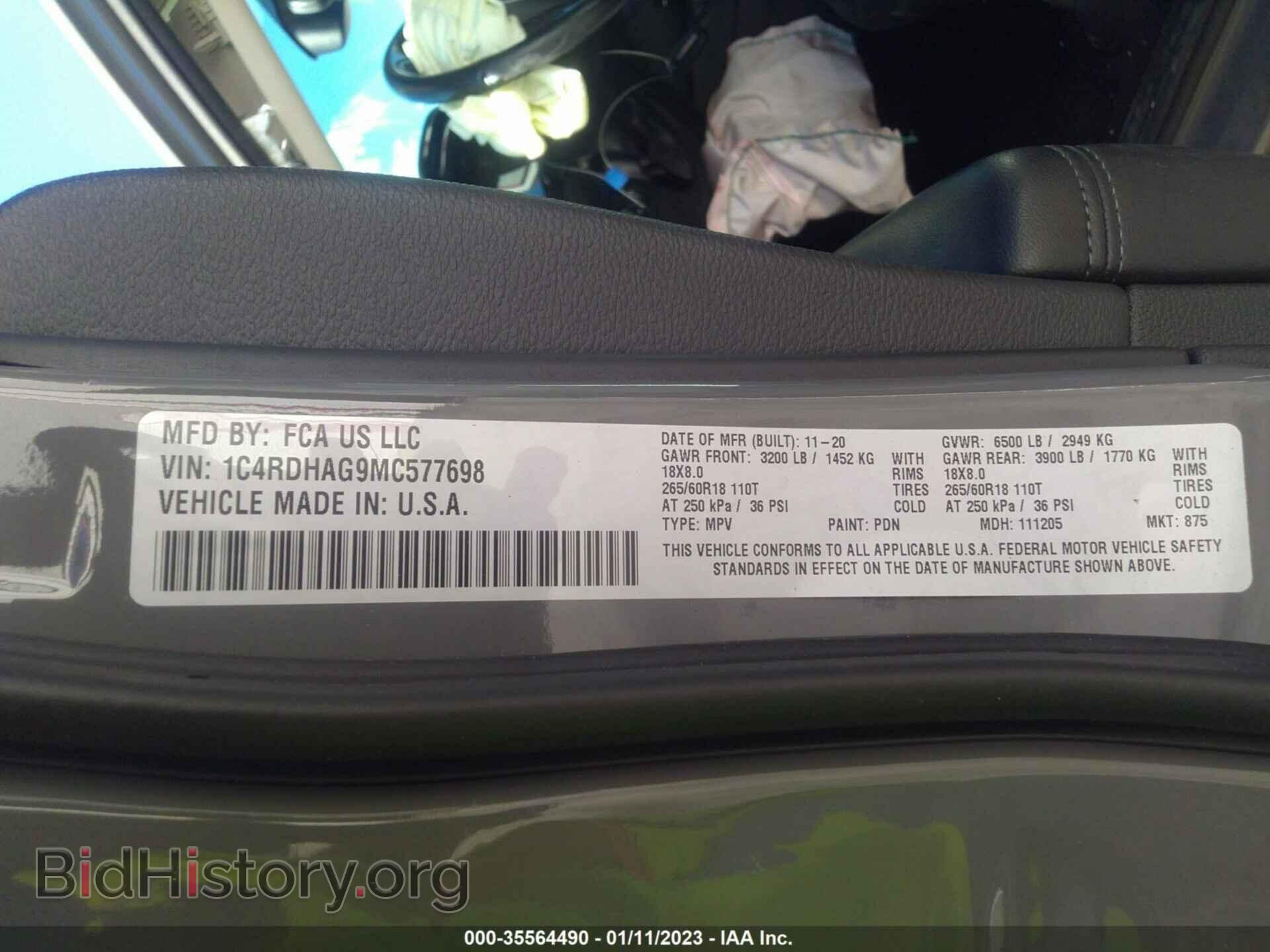 2021 DODGE DURANGO - VIN: 1C4RDHAG9MC577698 - Фото 9