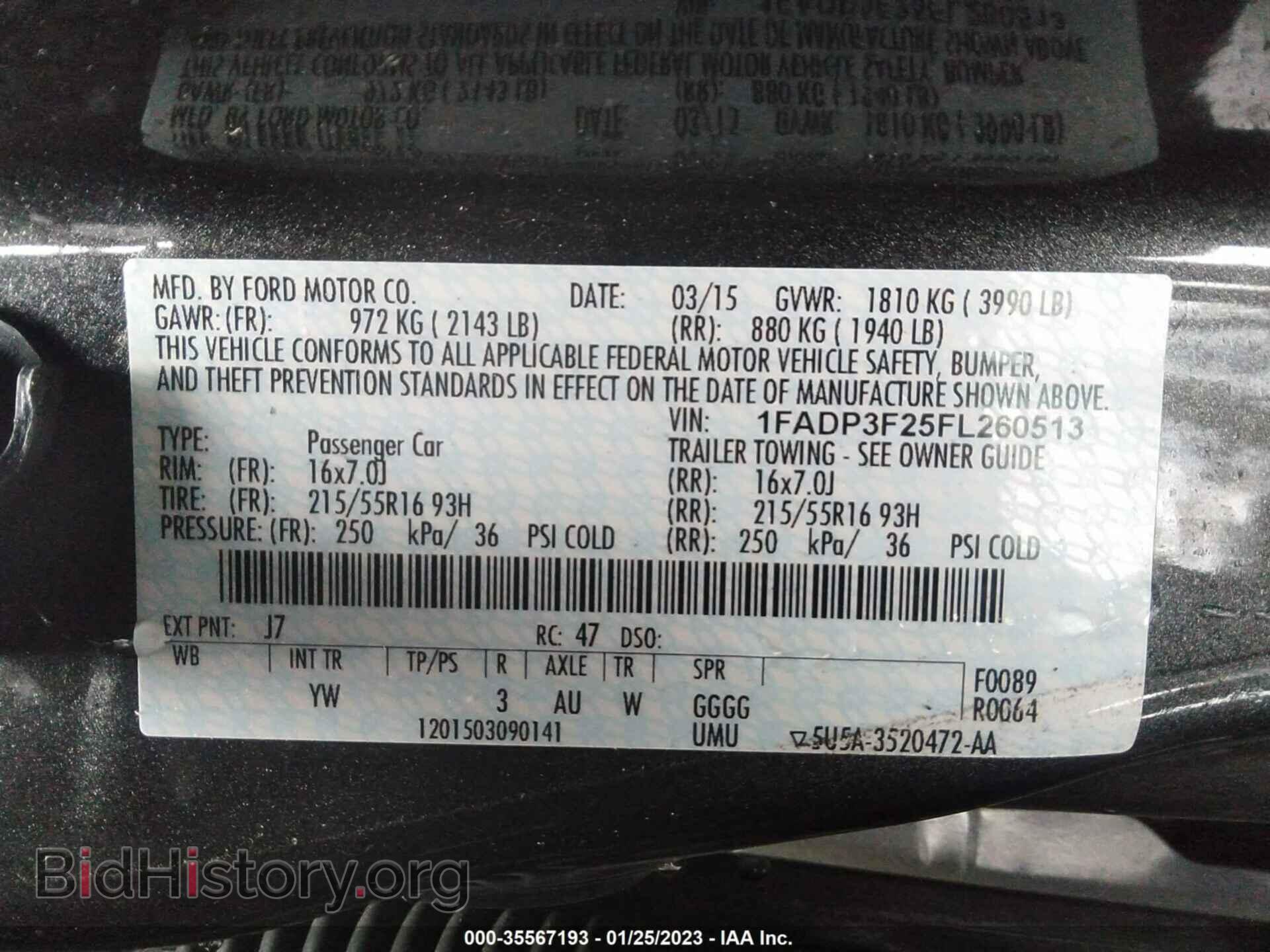 2015 FORD FOCUS - VIN: 1FADP3F25FL260513 - Фото 9