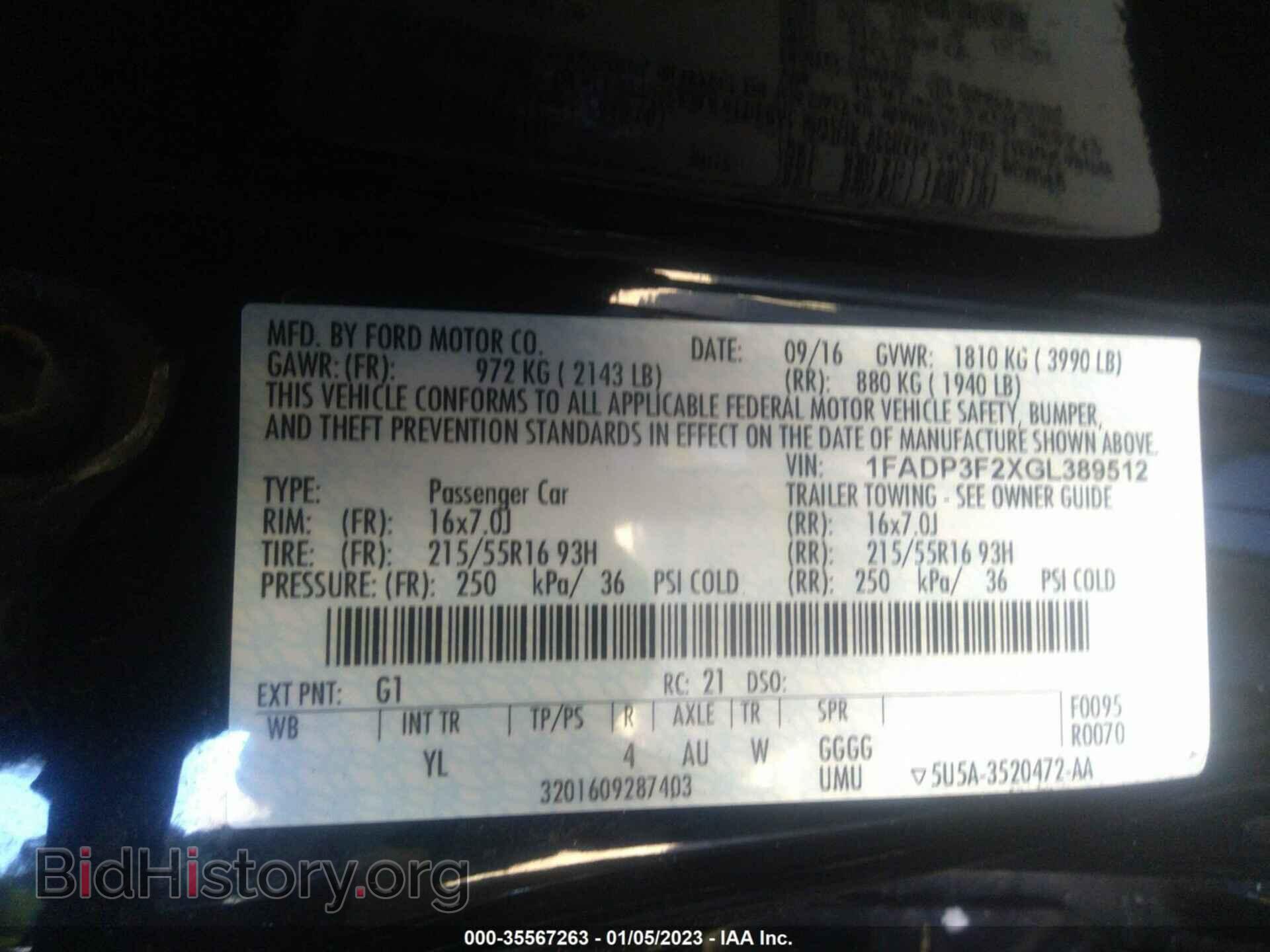 2016 FORD FOCUS - VIN: 1FADP3F2XGL389512 - Фото 9