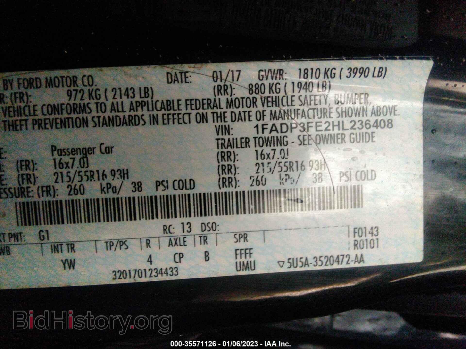 2017 FORD FOCUS - VIN: 1FADP3FE2HL236408 - Фото 9