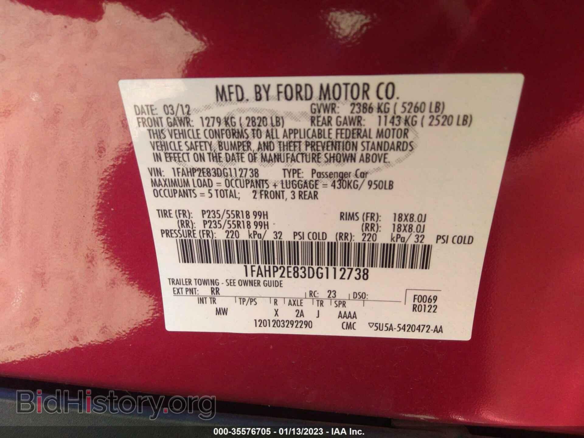 2013 FORD TAURUS - VIN: 1FAHP2E83DG112738 - Photo 9