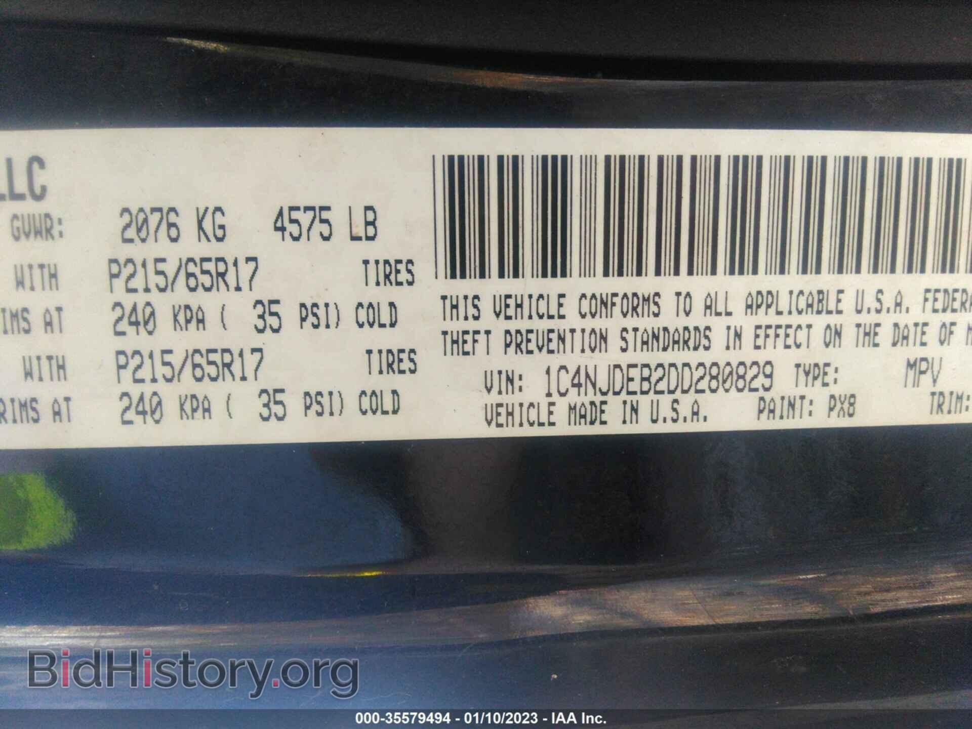 2013 JEEP COMPASS - VIN: 1C4NJDEB2DD280829 - Photo 9