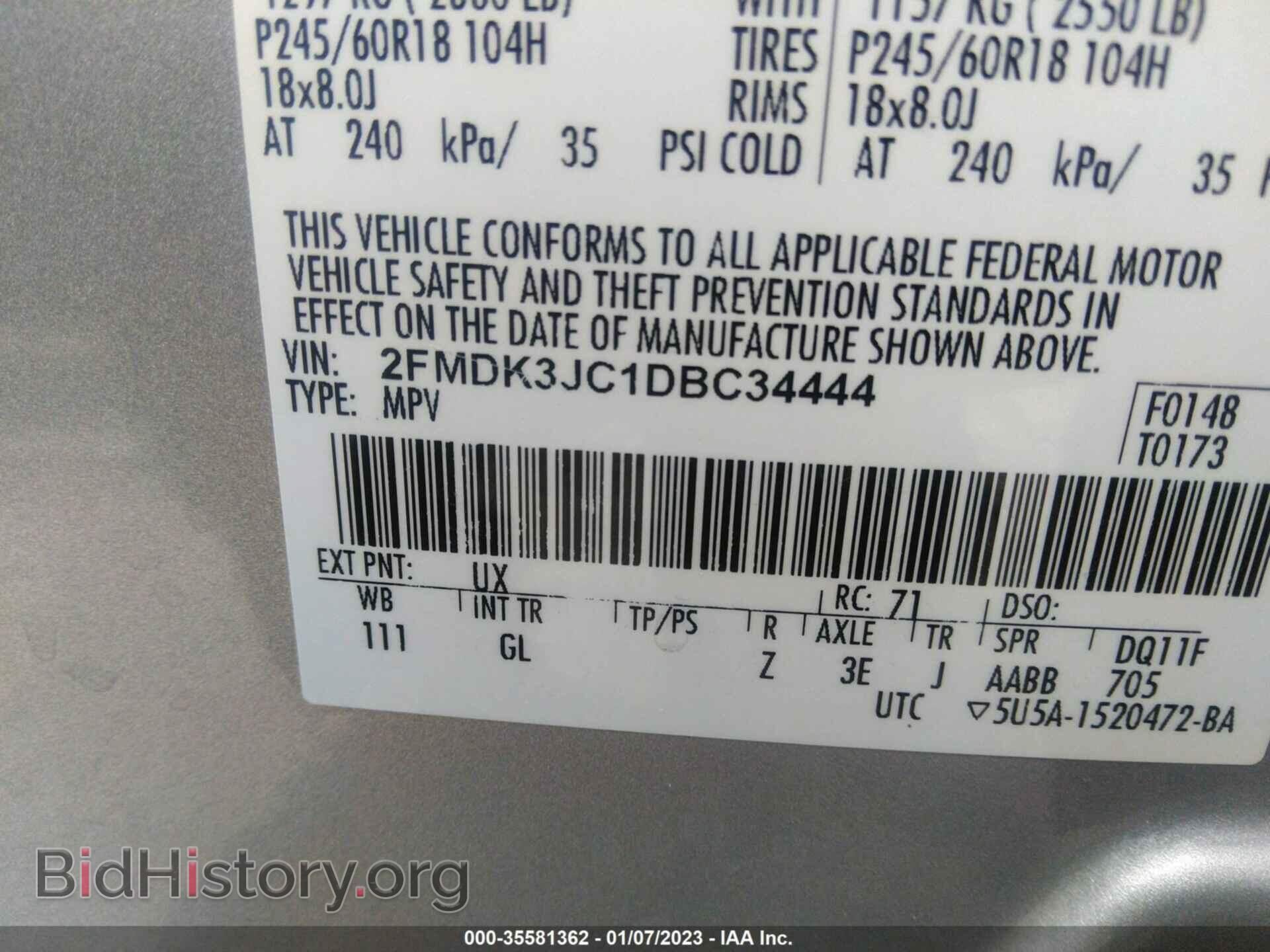 2013 FORD EDGE - VIN: 2FMDK3JC1DBC34444 - Photo 9