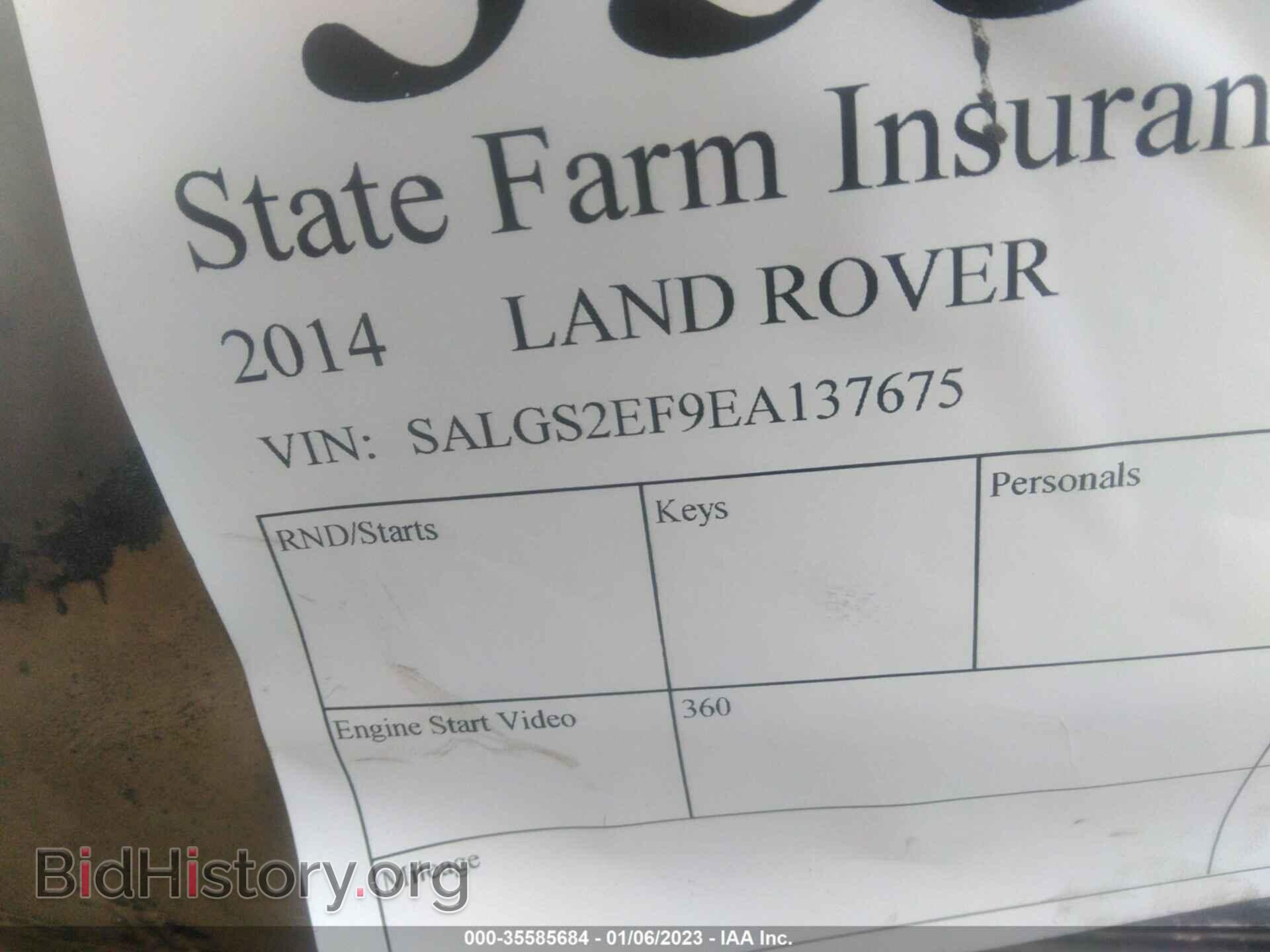 2014 LAND ROVER RANGE ROVER - VIN: SALGS2EF9EA137675 - Фото 9