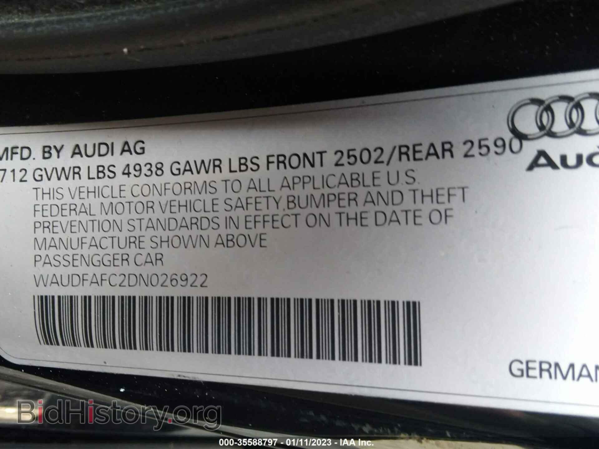 2013 AUDI A6 - VIN: WAUDFAFC2DN026922 - Фото 9