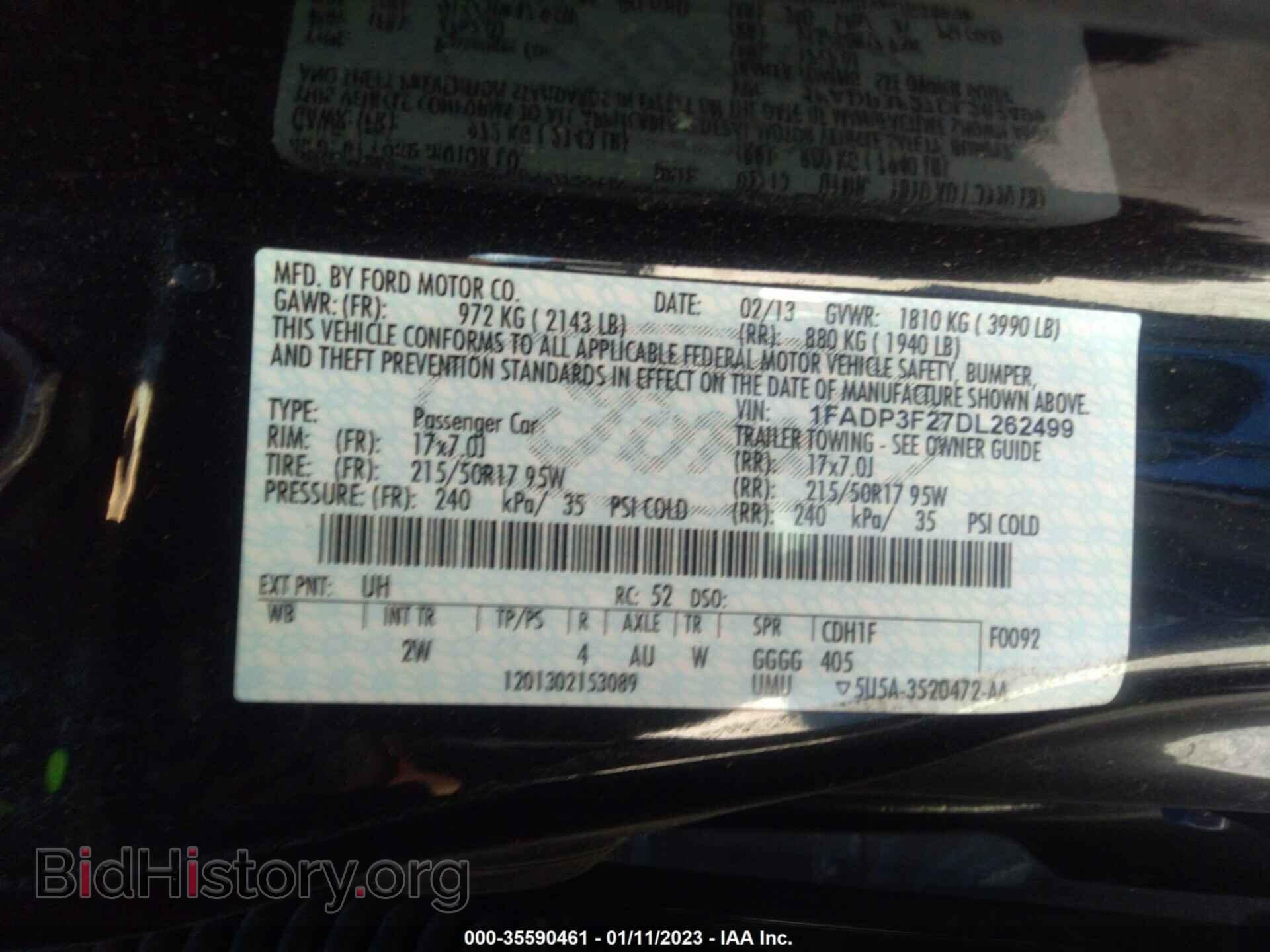 2013 FORD FOCUS - VIN: 1FADP3F27DL262499 - Фото 9