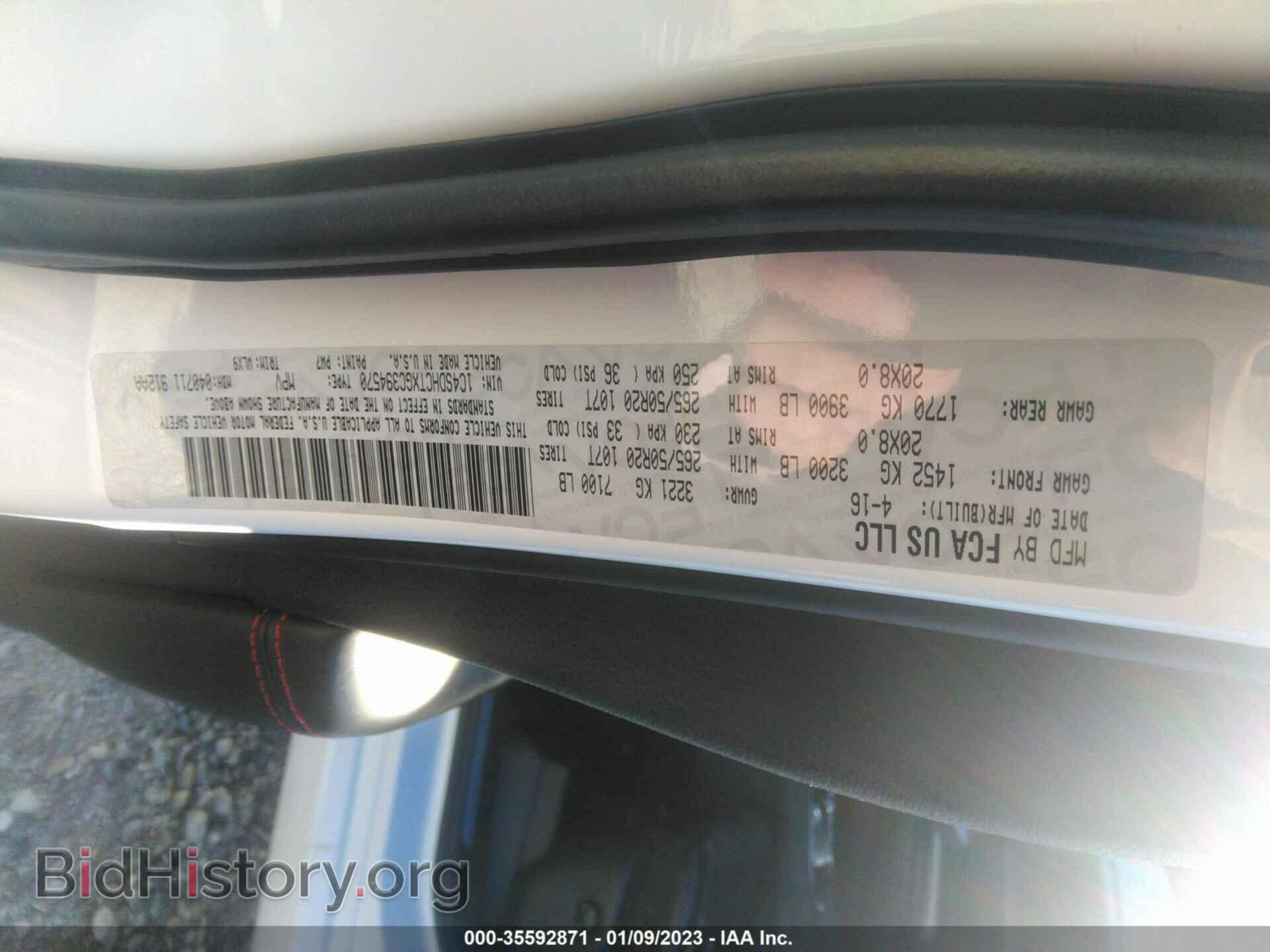2016 DODGE DURANGO - VIN: 1C4SDHCTXGC394570 - Photo 9
