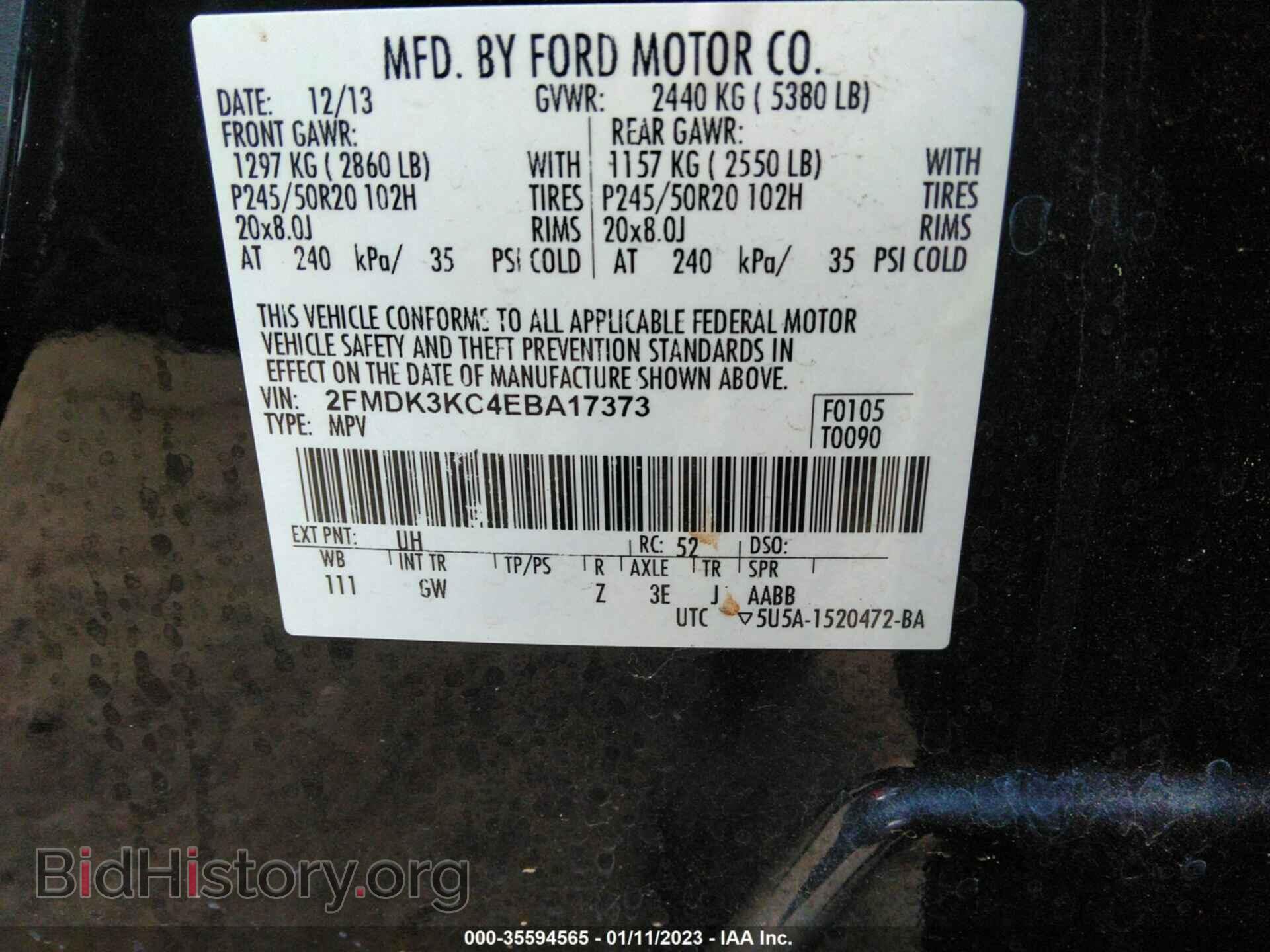 2014 FORD EDGE - VIN: 2FMDK3KC4EBA17373 - Photo 9