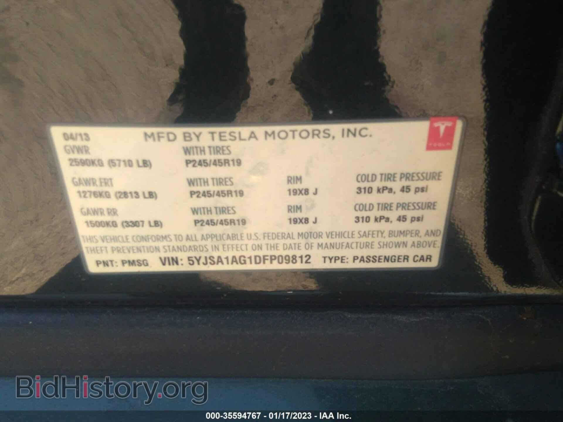 2013 TESLA MODEL S - VIN: 5YJSA1AG1DFP09812 - Photo 9