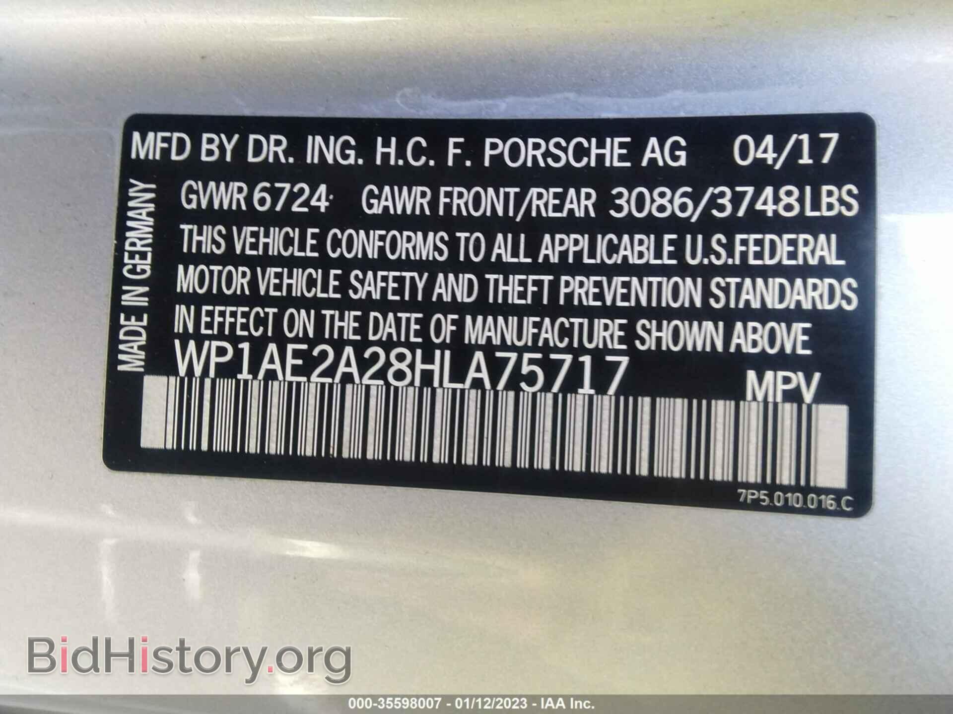 2017 PORSCHE CAYENNE - VIN: WP1AE2A28HLA75717 - Фото 9
