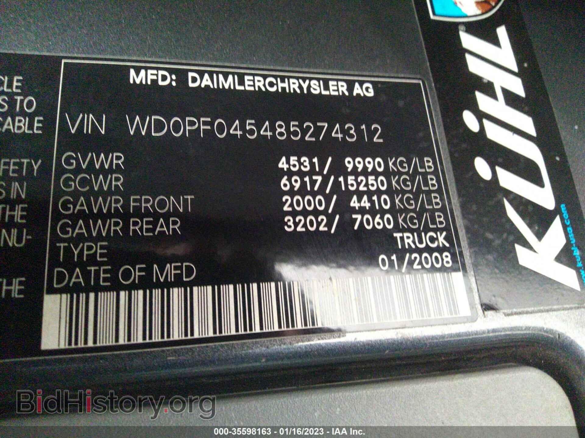 2008 DODGE SPRINTER - VIN: WD0PF045485274312 - Photo 9
