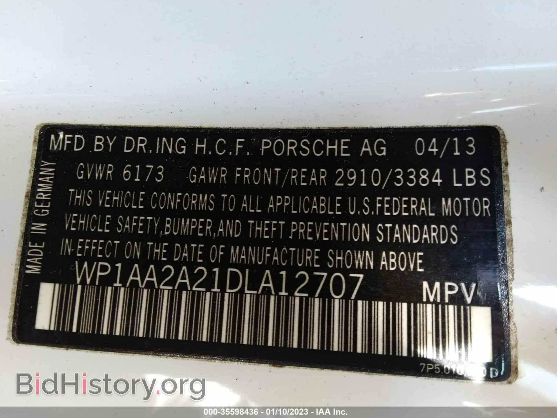 2013 PORSCHE CAYENNE - VIN: WP1AA2A21DLA12707 - Photo 9