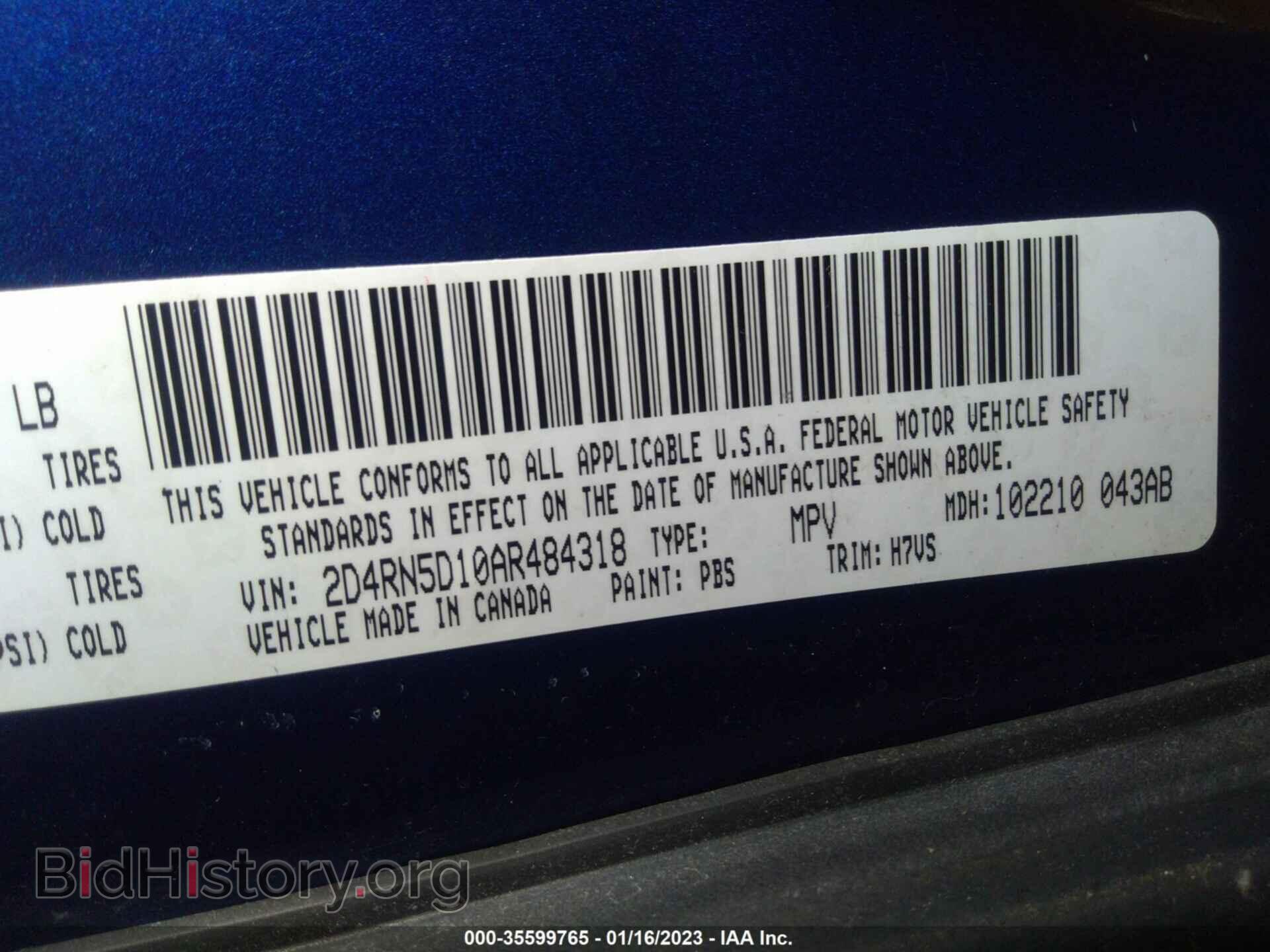 2010 DODGE GRAND CARAVAN - VIN: 2D4RN5D10AR484318 - Фото 9
