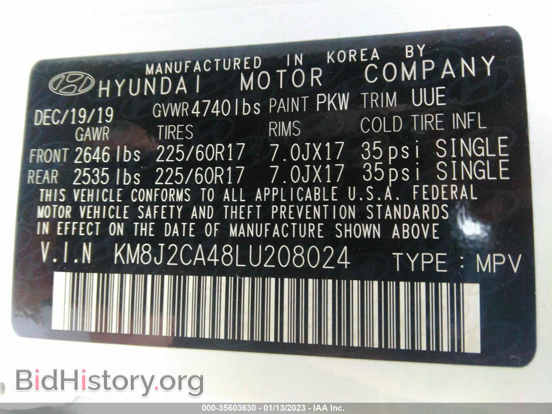 2020 HYUNDAI TUCSON - VIN: KM8J2CA48LU208024 - Фото 9