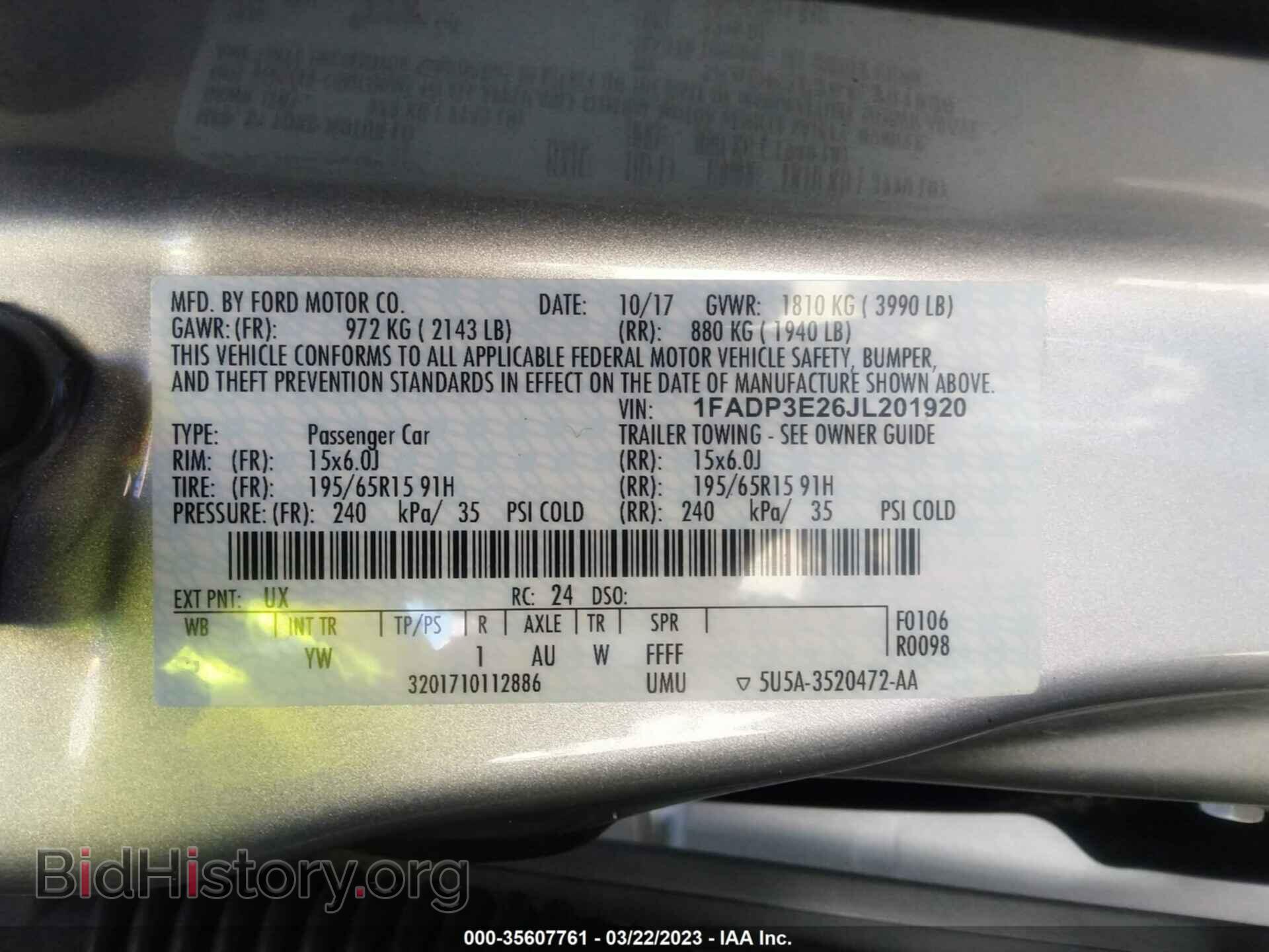 2018 FORD FOCUS - VIN: 1FADP3E26JL201920 - Photo 9