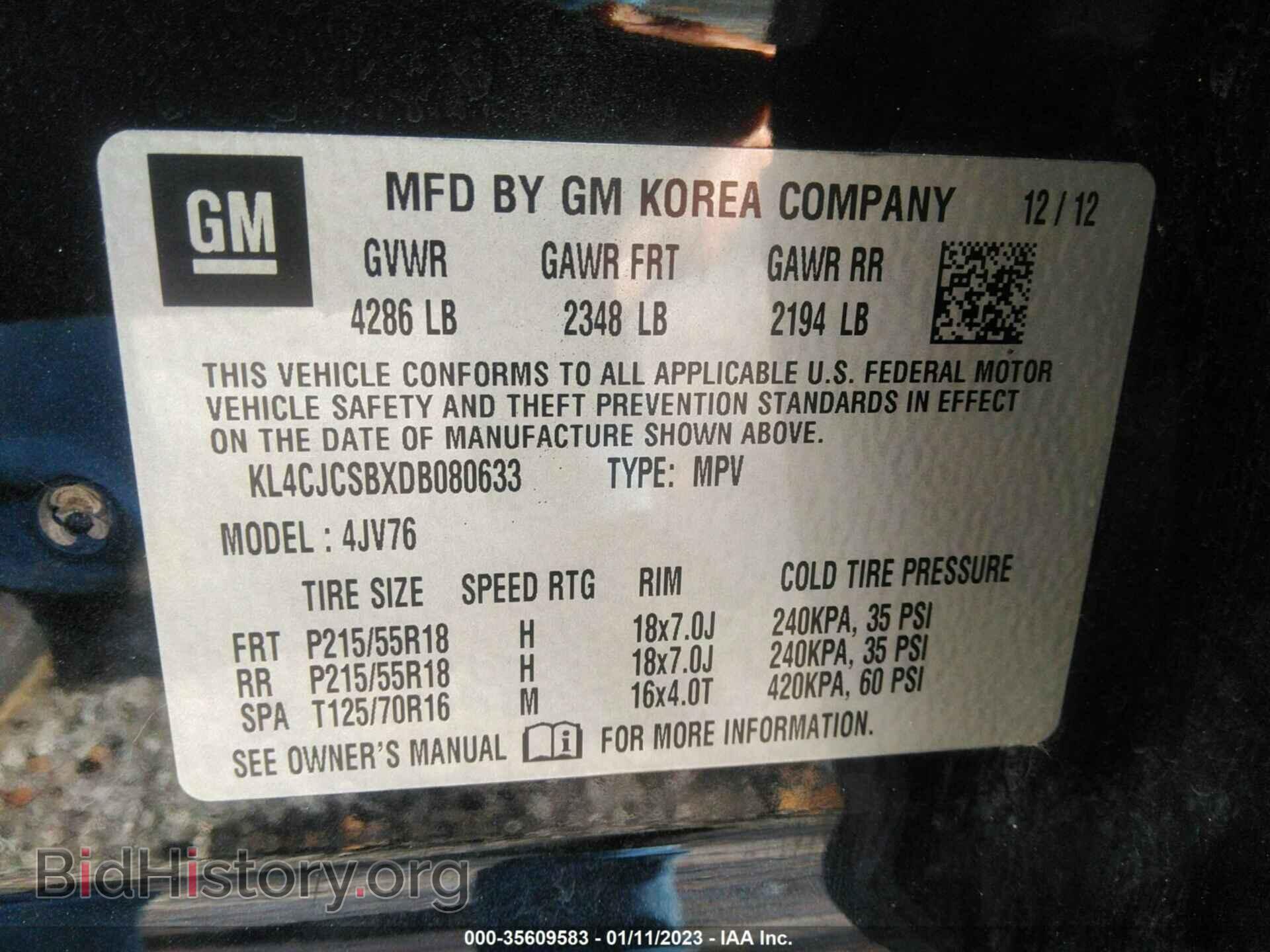 2013 BUICK ENCORE - VIN: KL4CJCSBXDB080633 - Photo 9