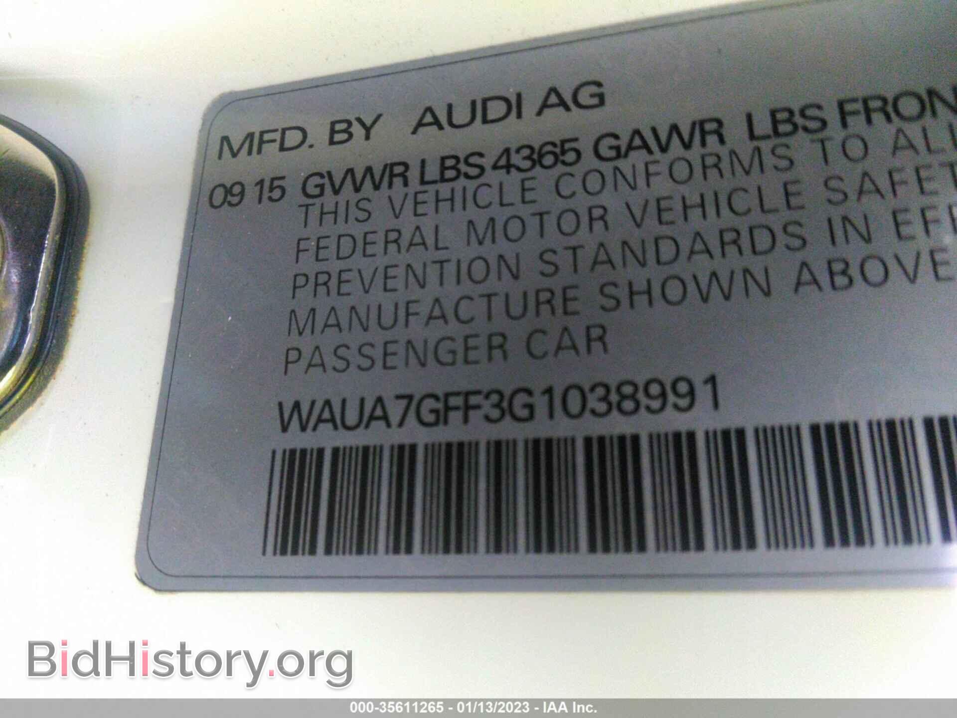 2016 AUDI A3 - VIN: WAUA7GFF3G1038991 - Фото 9
