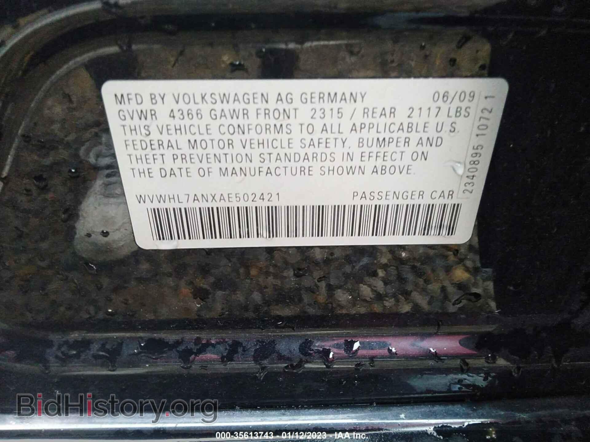 2010 VOLKSWAGEN CC - VIN: WVWHL7ANXAE502421 - Фото 9