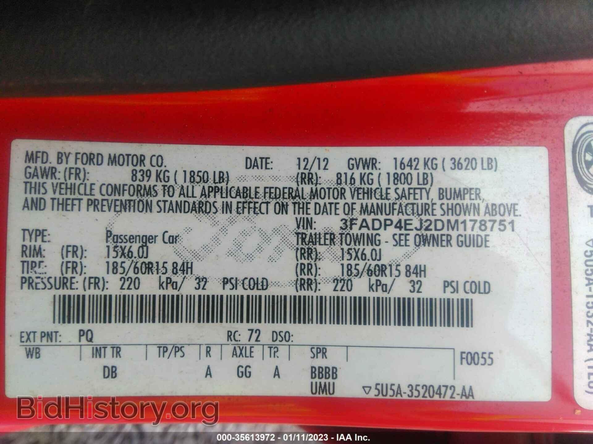 2013 FORD FIESTA - VIN: 3FADP4EJ2DM178751 - Фото 9
