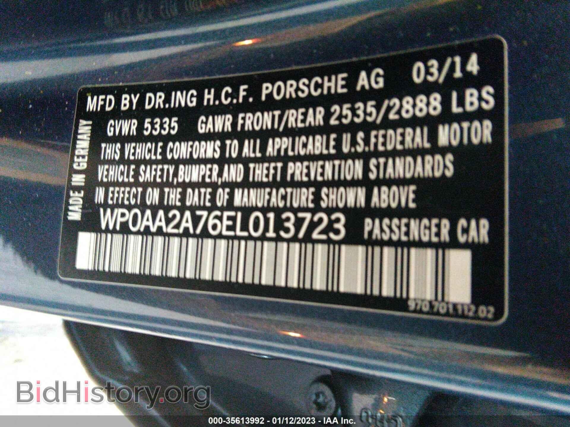 2014 PORSCHE PANAMERA - VIN: WP0AA2A76EL013723 - Фото 9