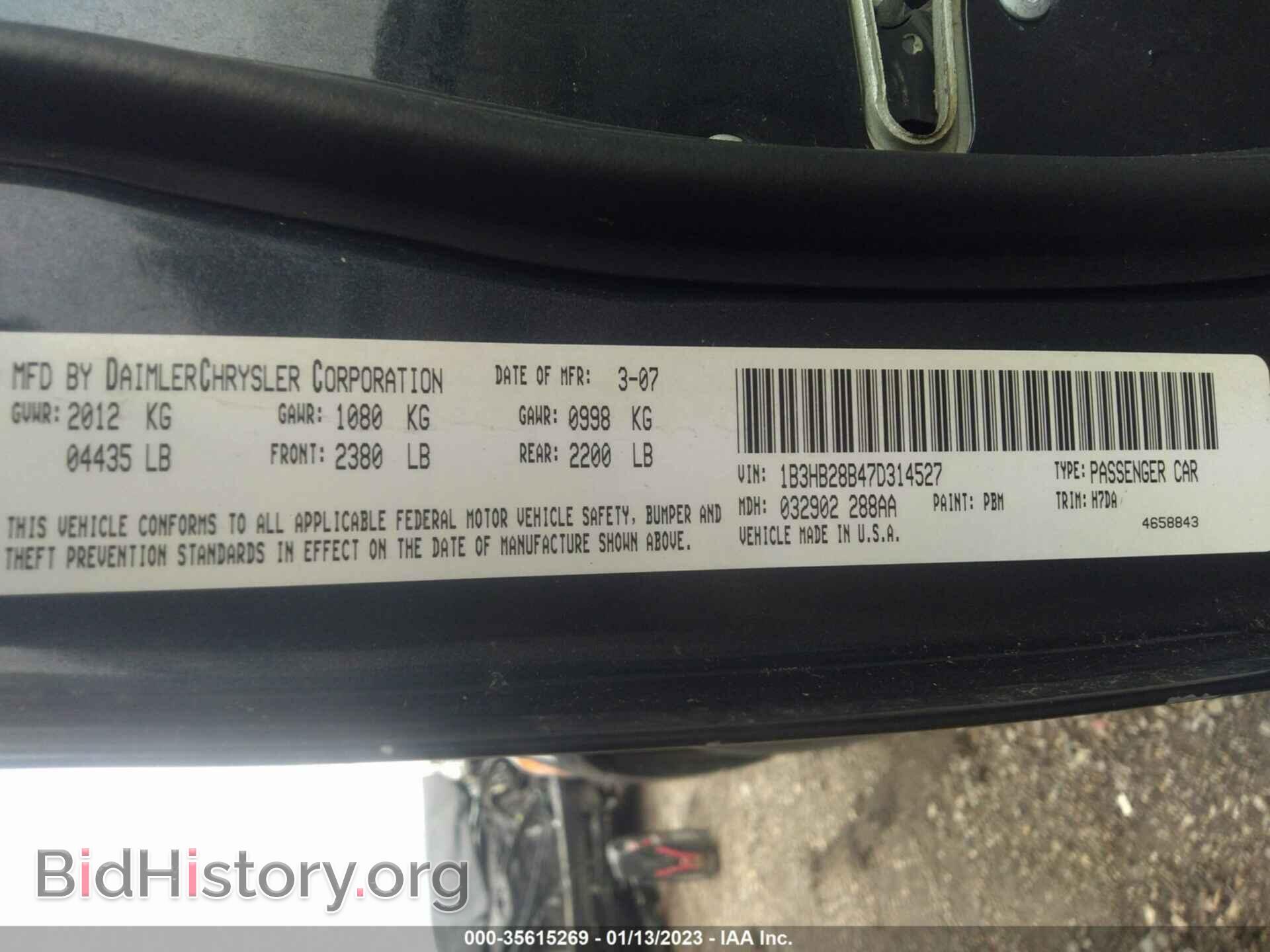 2007 DODGE CALIBER - VIN: 1B3HB28B47D314527 - Фото 9